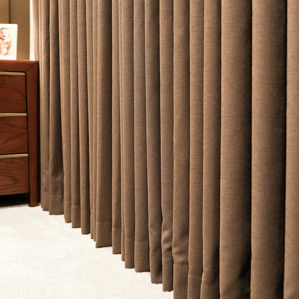 Elvonaeoly Cross Linen Texture Curtains