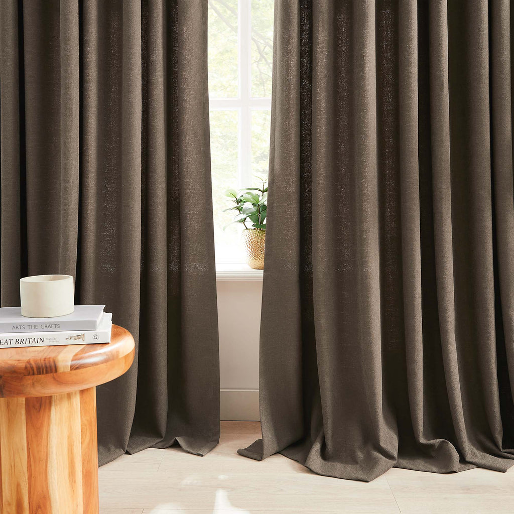 Elvonaeoly Cross Linen Texture Curtains