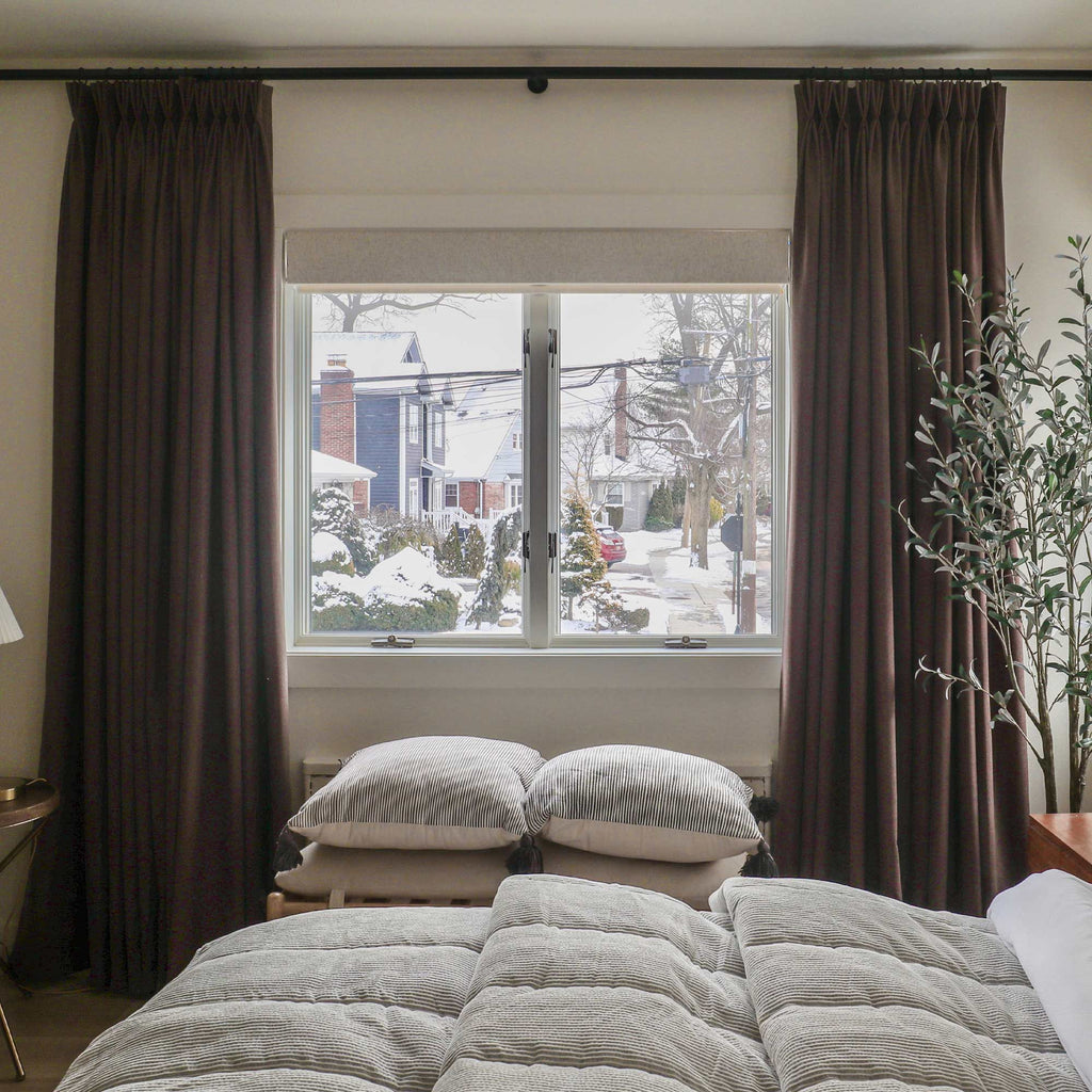 Elvonaeoly Cross Linen Texture Curtains