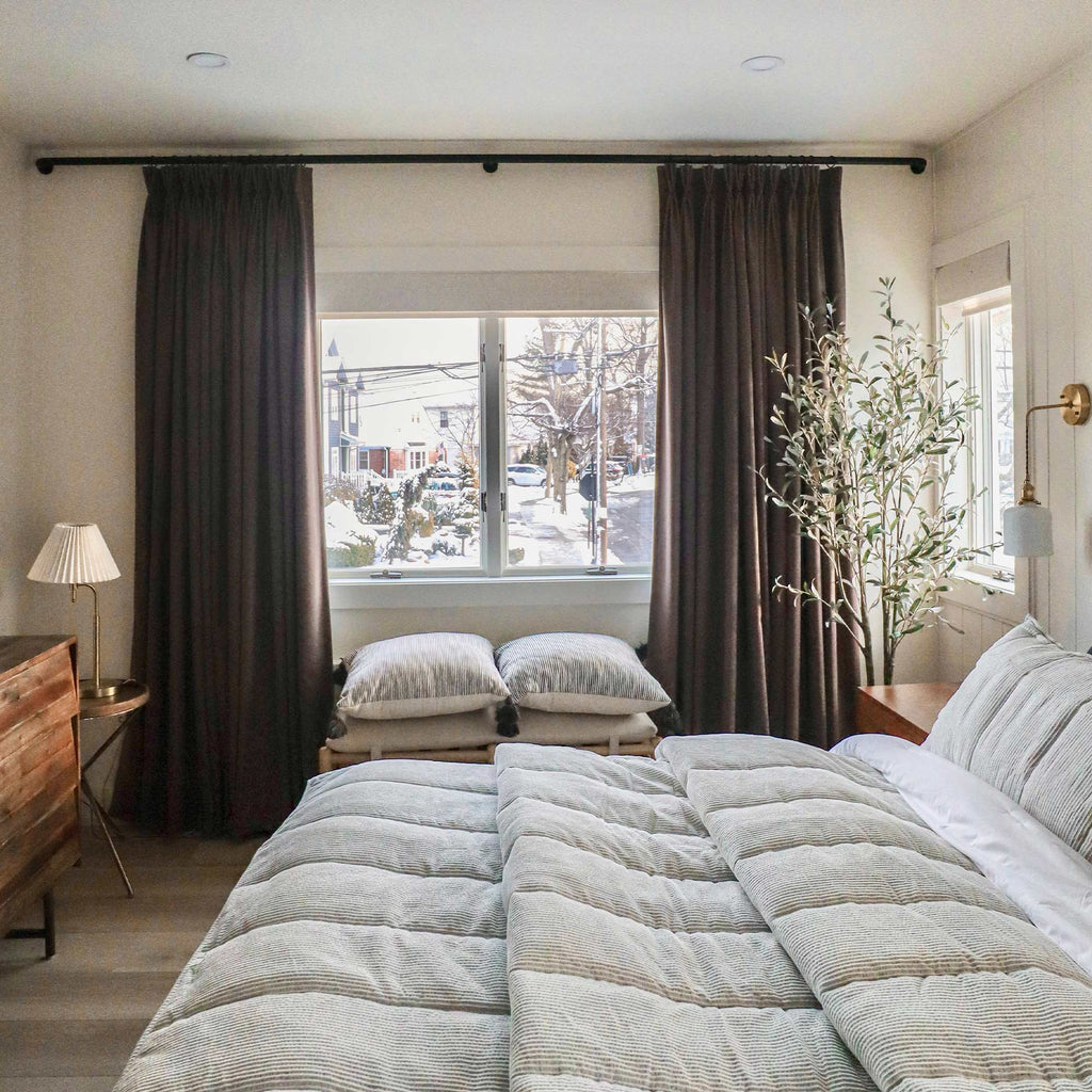 Elvonaeoly Cross Linen Texture Curtains