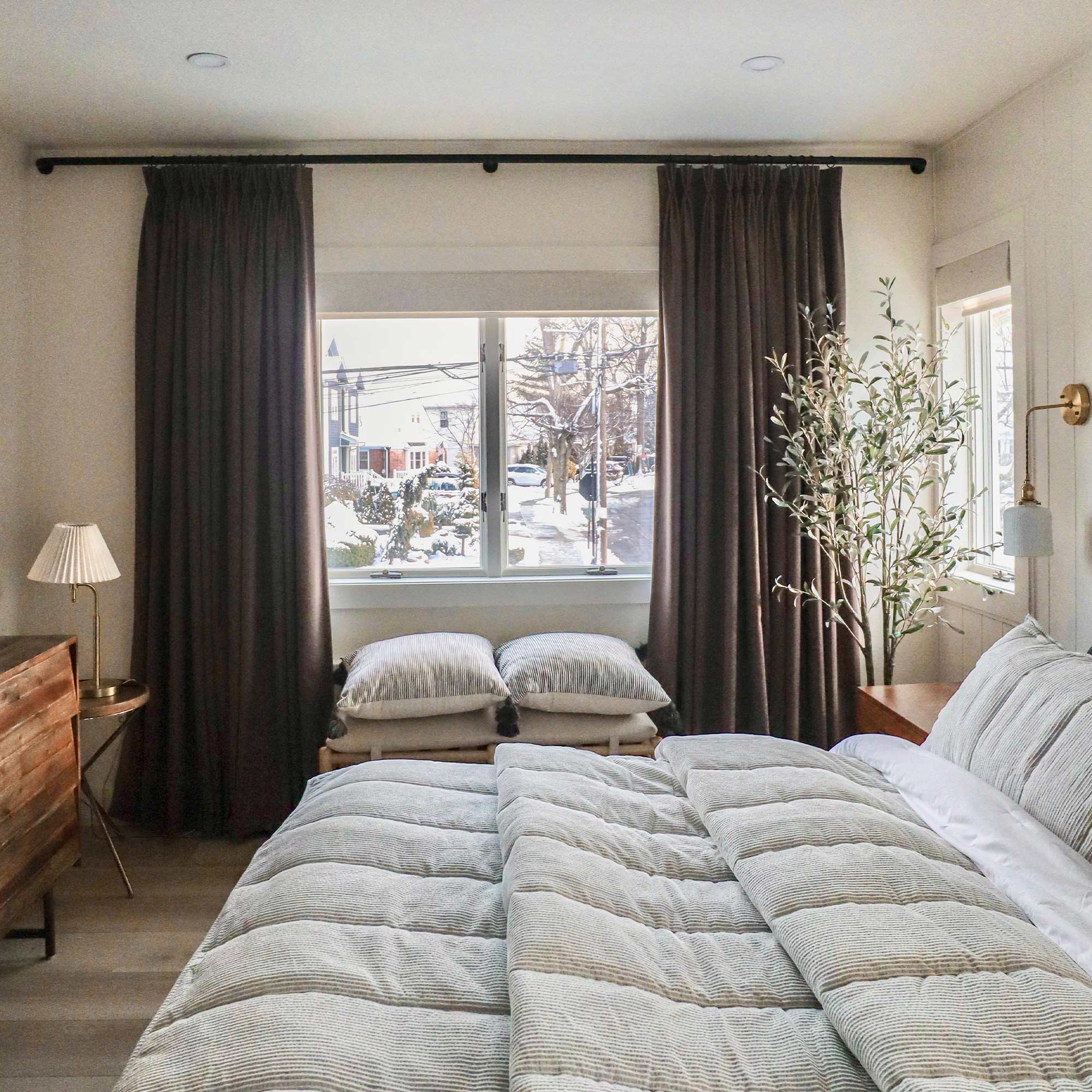 Elvonaeoly Cross Linen Texture Curtains