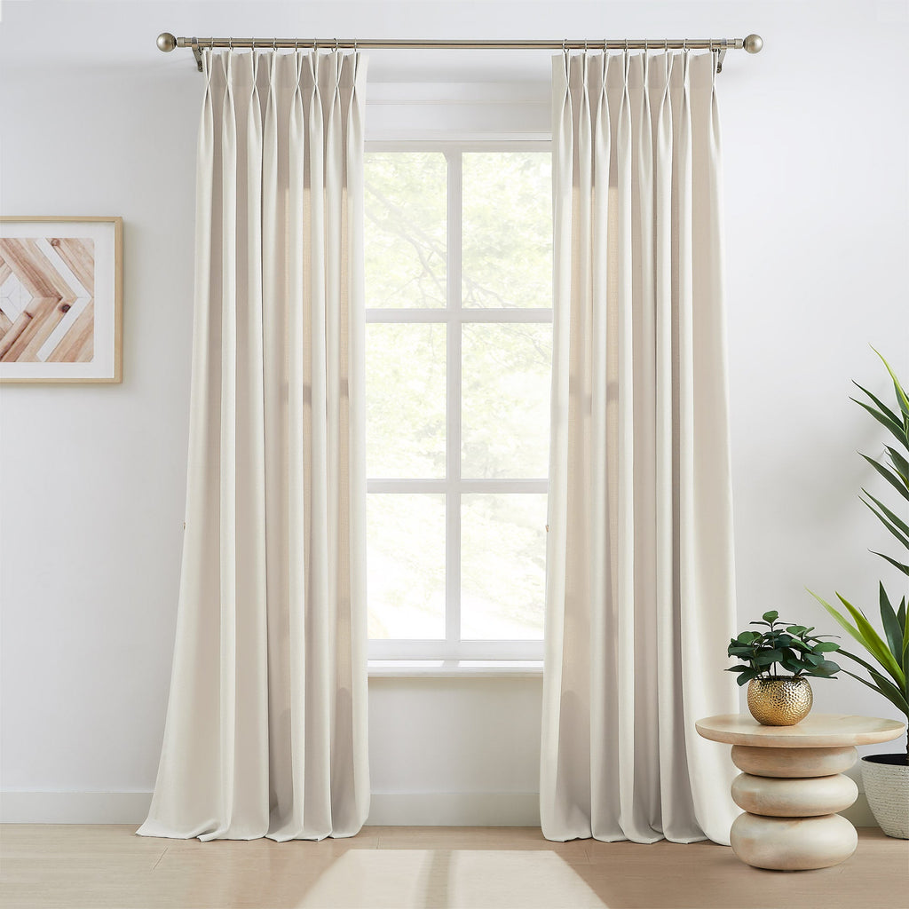 Elvonaeoly Cross Linen Texture Curtains