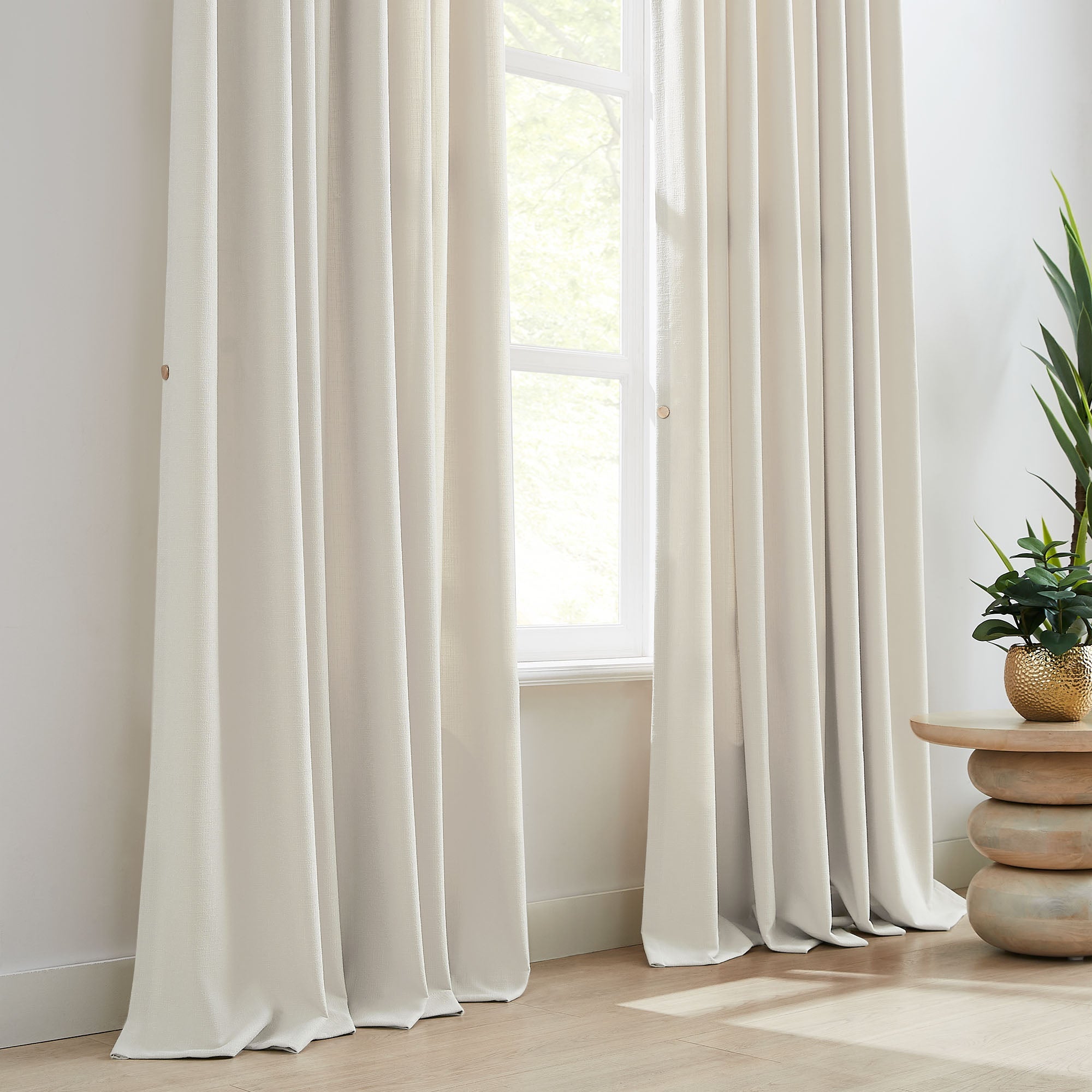 Elvonaeoly Cross Linen Texture Curtains