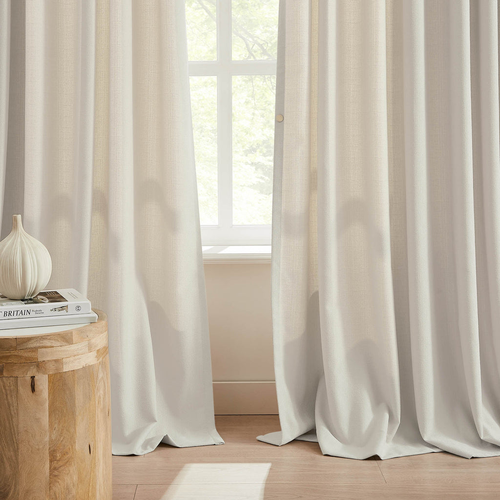 Elvonaeoly Cross Linen Texture Curtains
