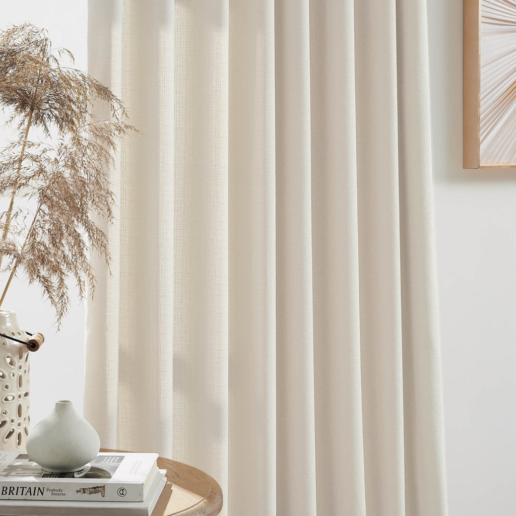 Elvonaeoly Cross Linen Texture Curtains