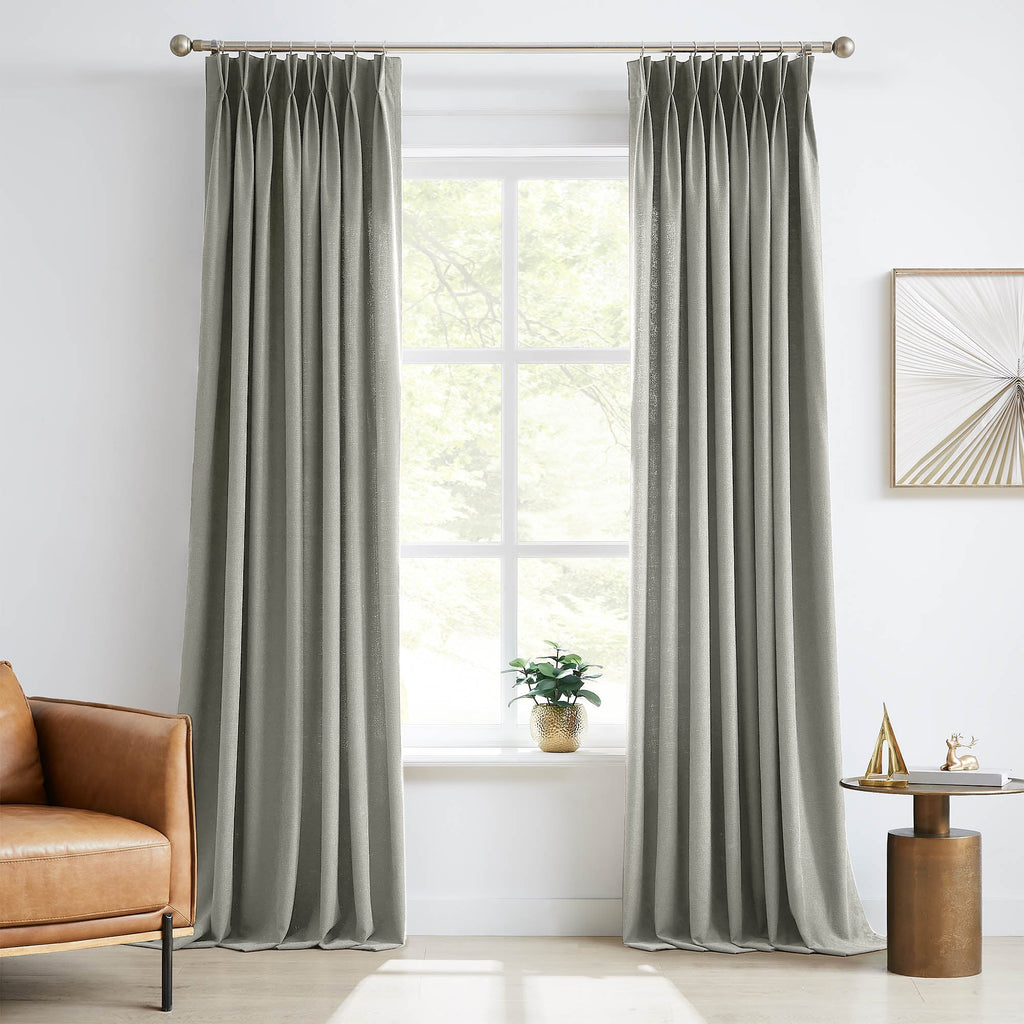 Elvonaeoly Cross Linen Texture Curtains