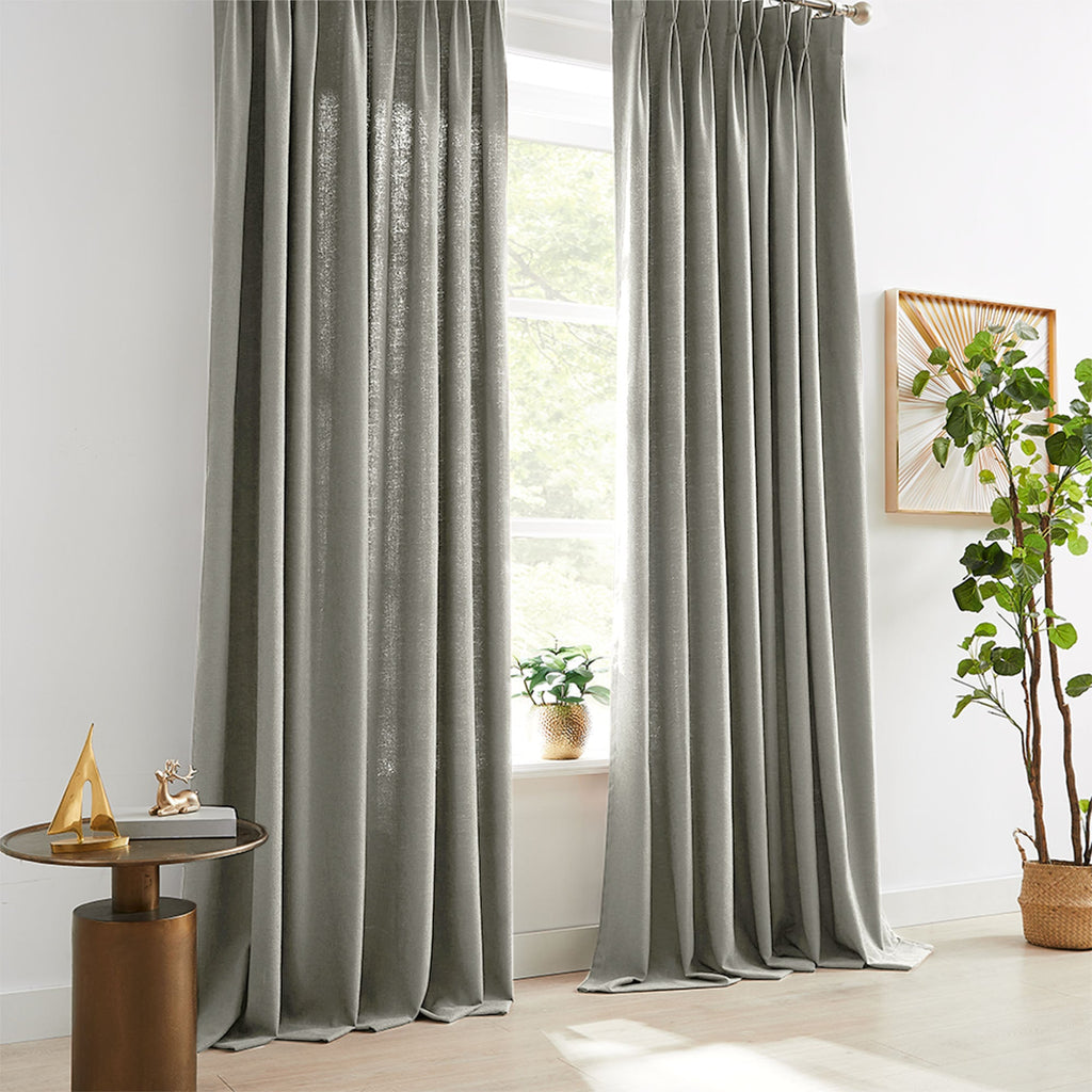Elvonaeoly Cross Linen Texture Curtains