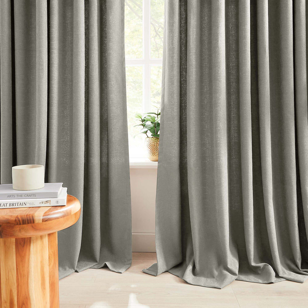 Elvonaeoly Cross Linen Texture Curtains