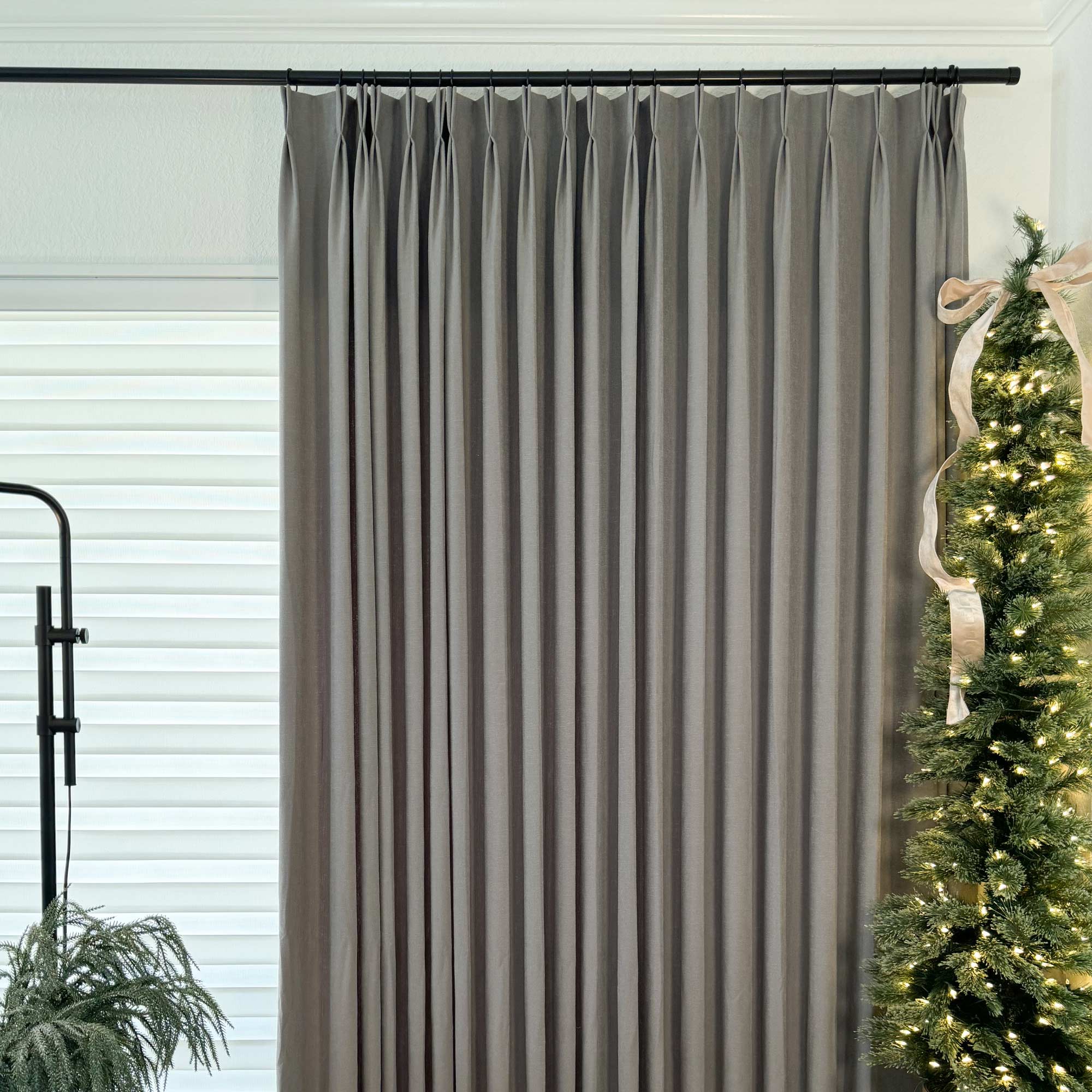 Elvonaeoly Cross Linen Texture Curtains