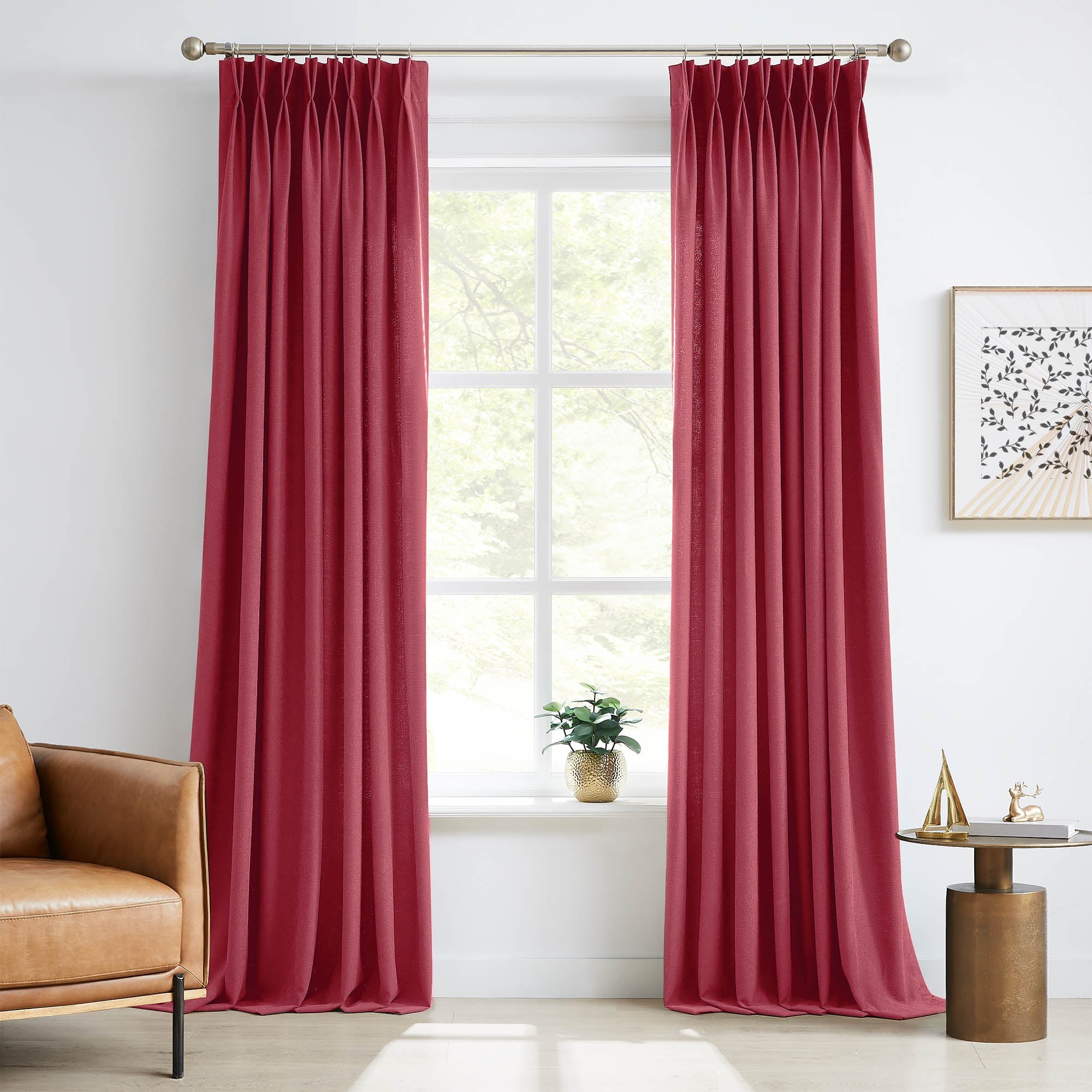 Elvonaeoly Cross Linen Texture Curtains