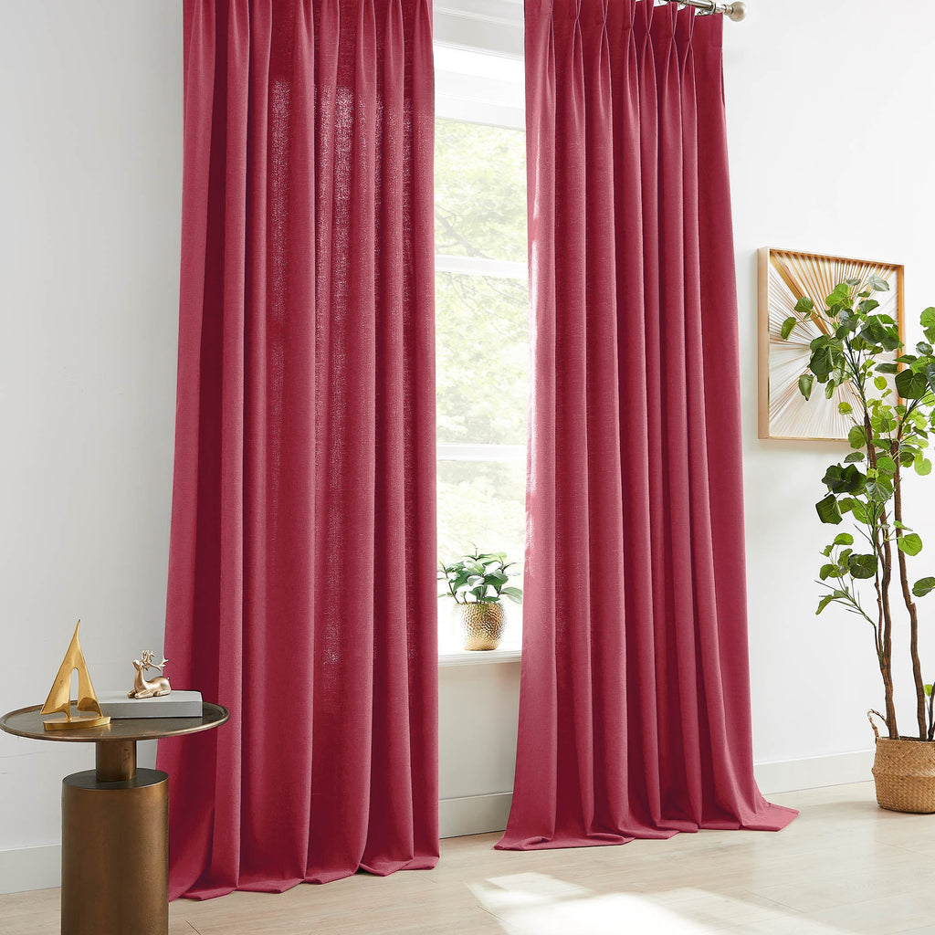 Elvonaeoly Cross Linen Texture Curtains