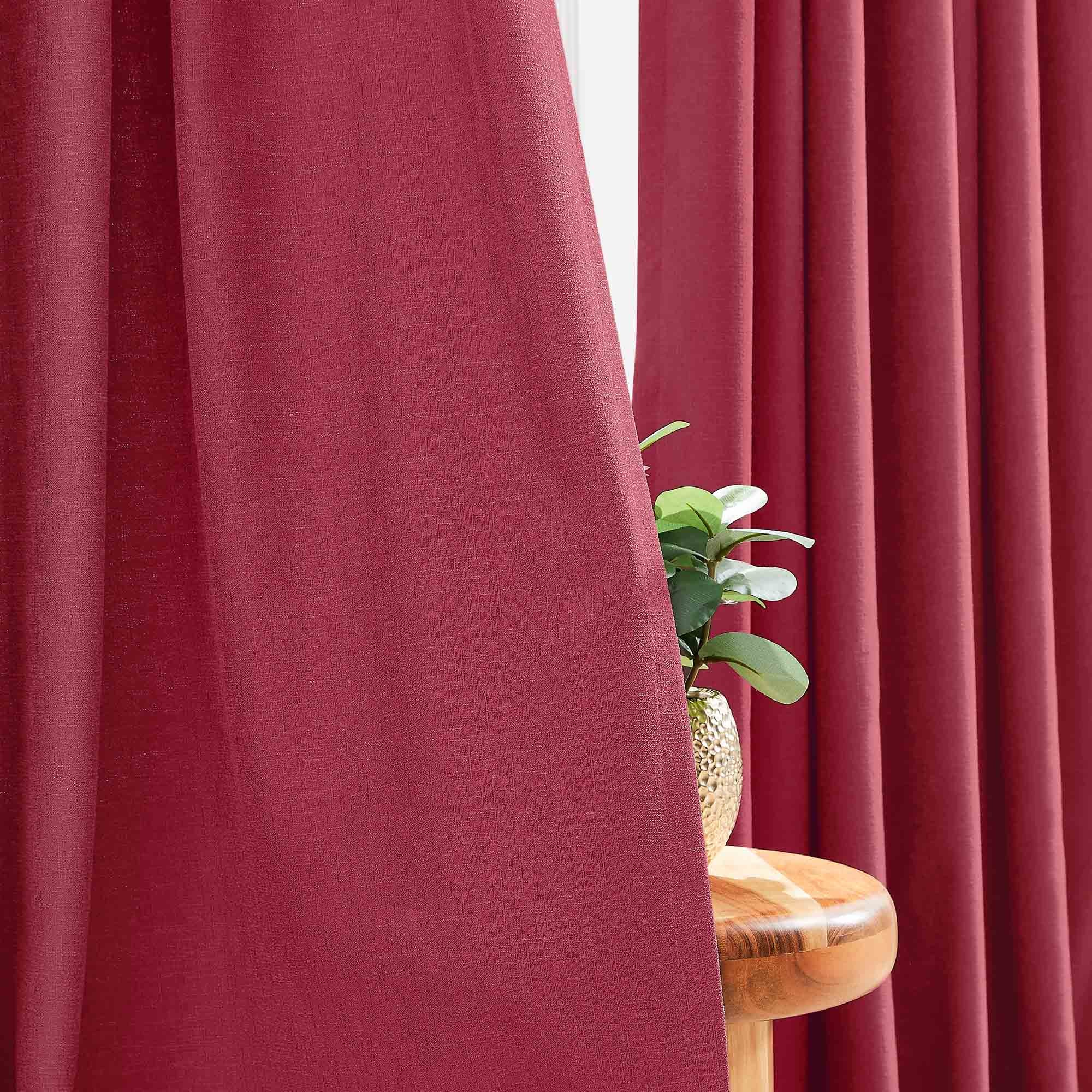 Elvonaeoly Cross Linen Texture Curtains