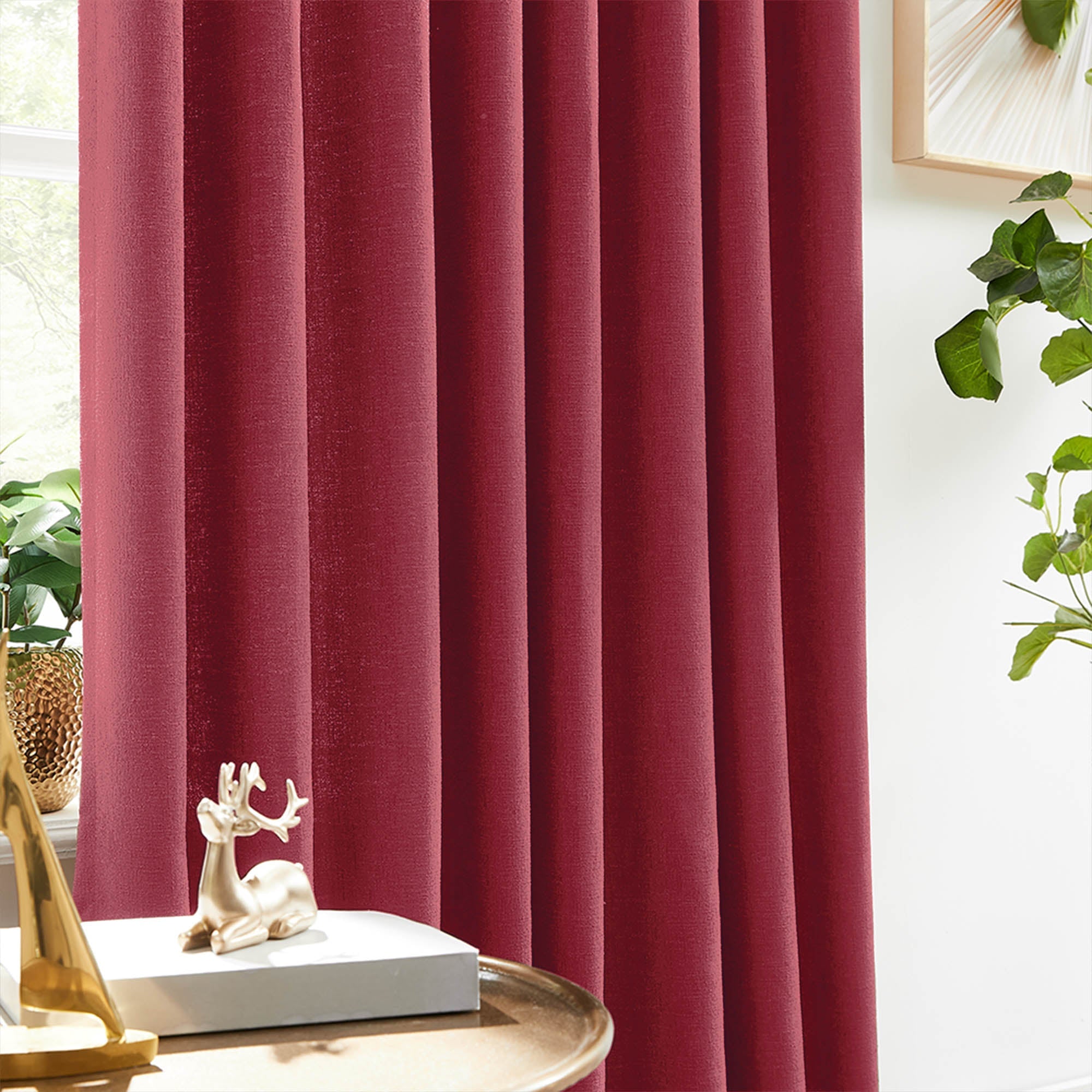 Elvonaeoly Cross Linen Texture Curtains