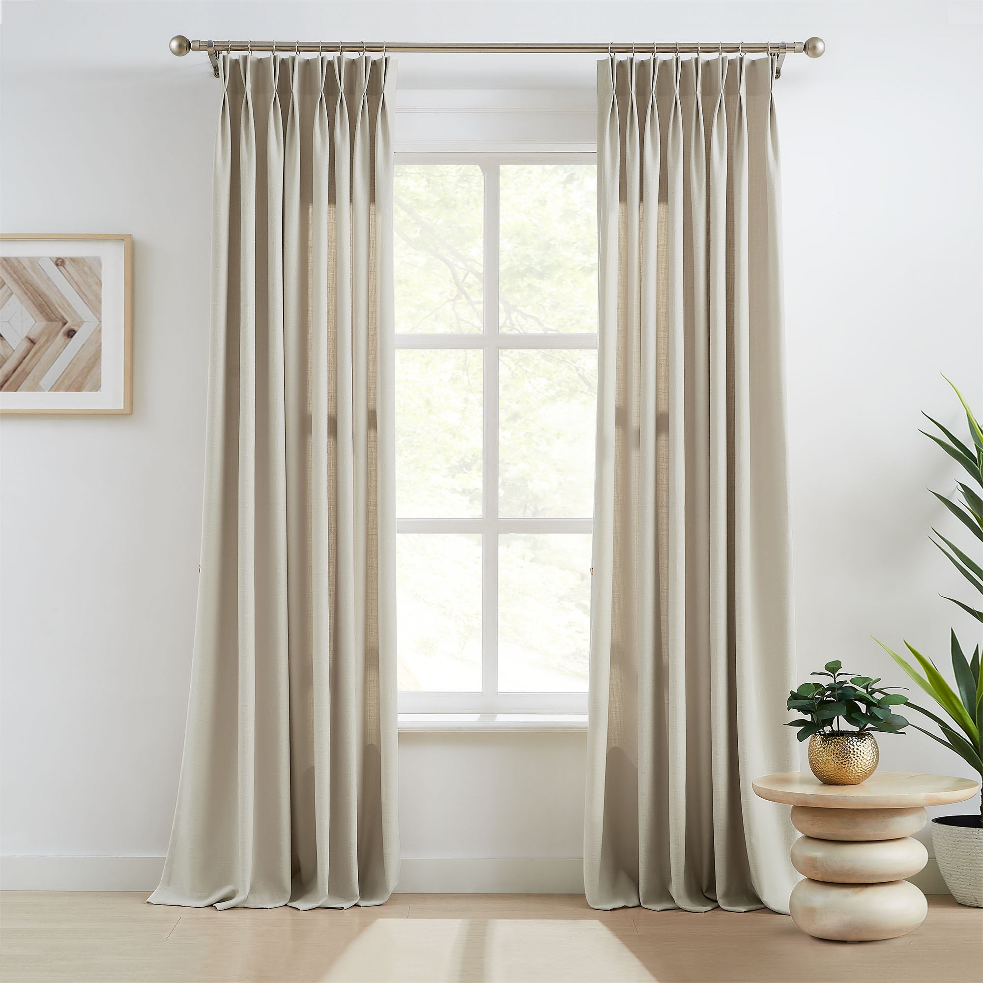 Elvonaeoly Cross Linen Texture Curtains
