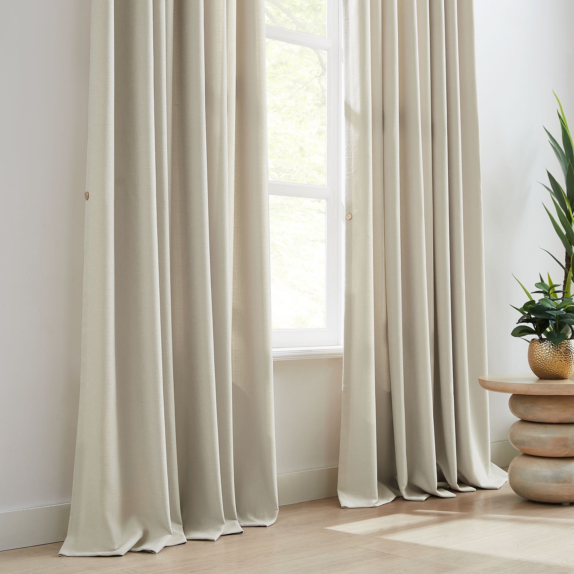 Elvonaeoly Cross Linen Texture Curtains