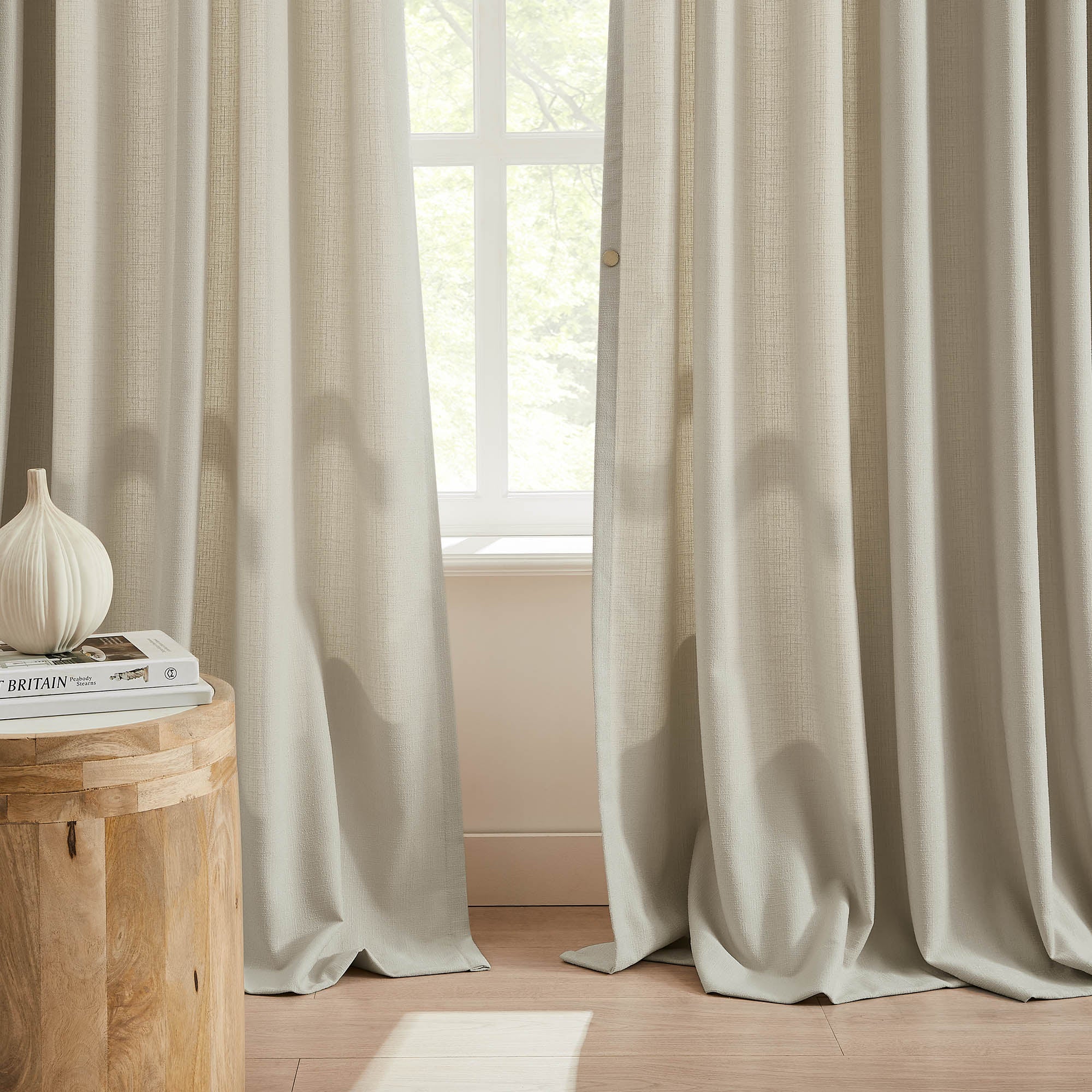 Elvonaeoly Cross Linen Texture Curtains