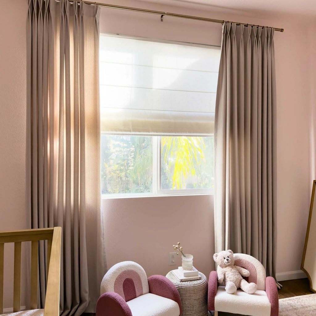 Elvonaeoly Cross Linen Texture Curtains