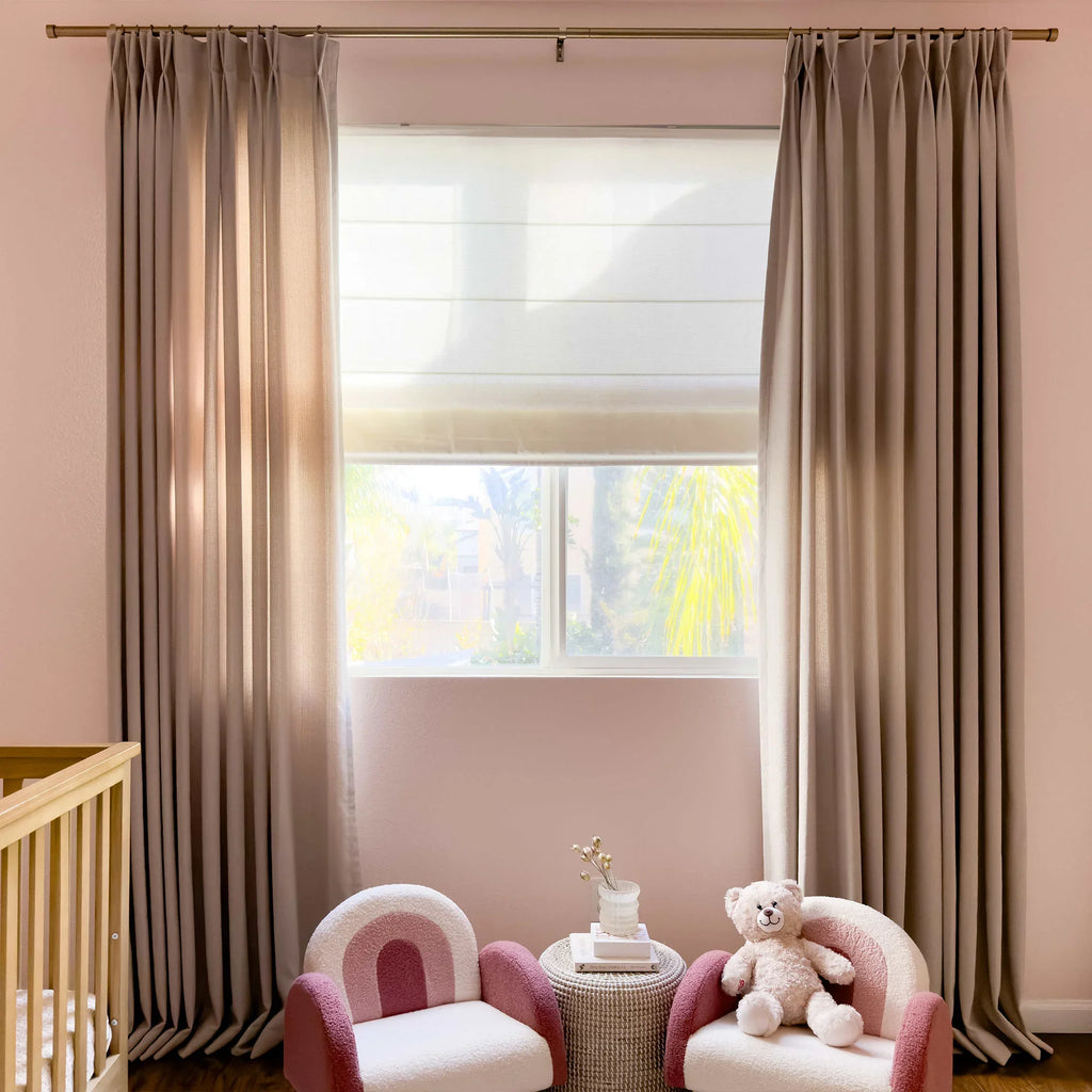 Elvonaeoly Cross Linen Texture Curtains