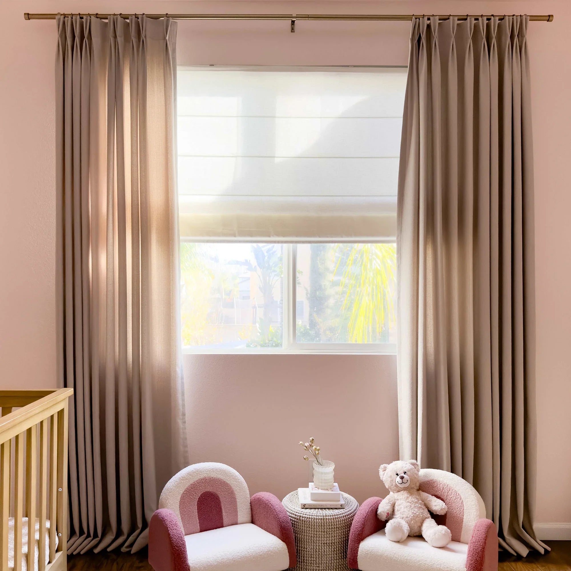 Elvonaeoly Cross Linen Texture Curtains
