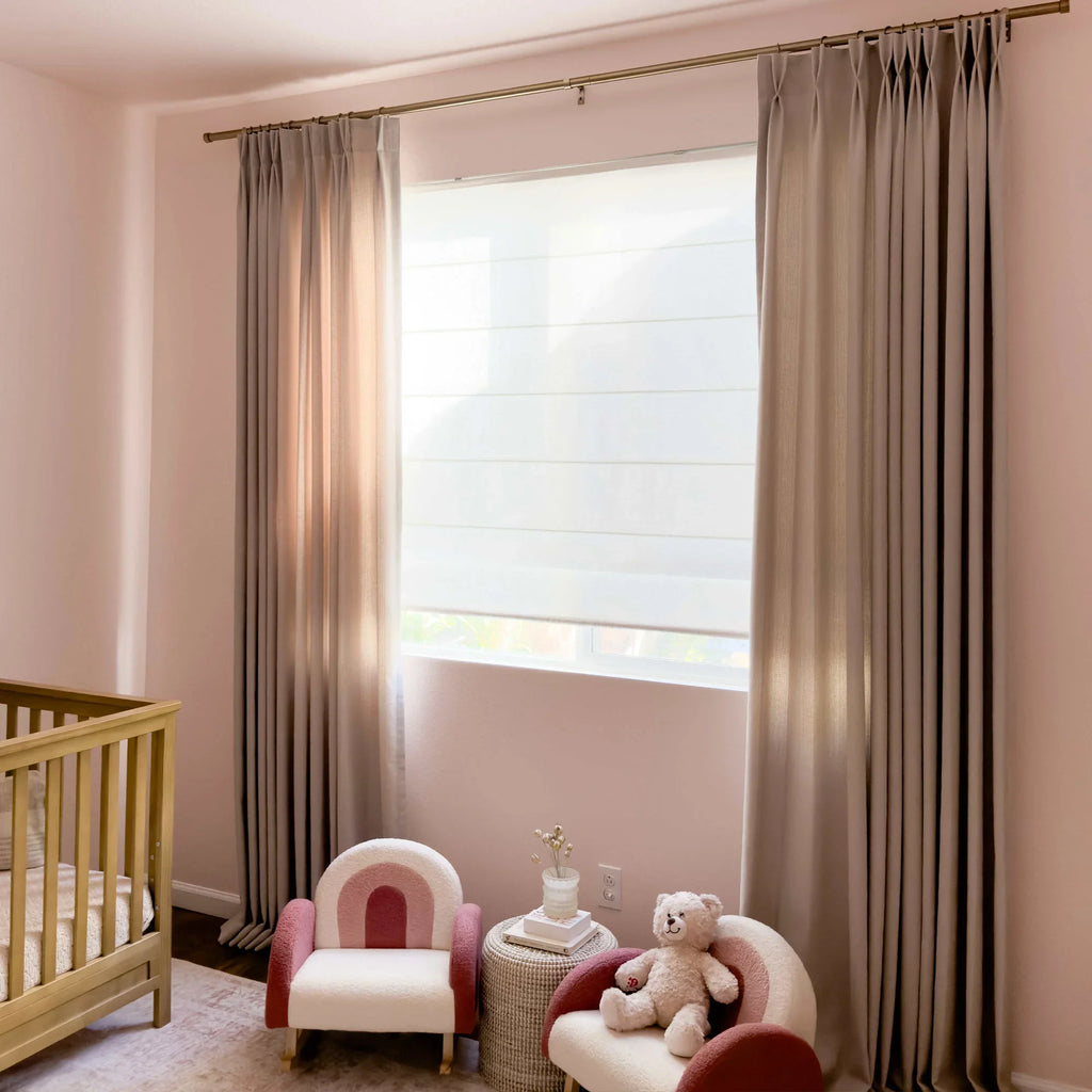 Elvonaeoly Cross Linen Texture Curtains