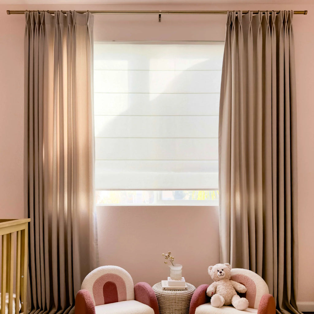 Elvonaeoly Cross Linen Texture Curtains
