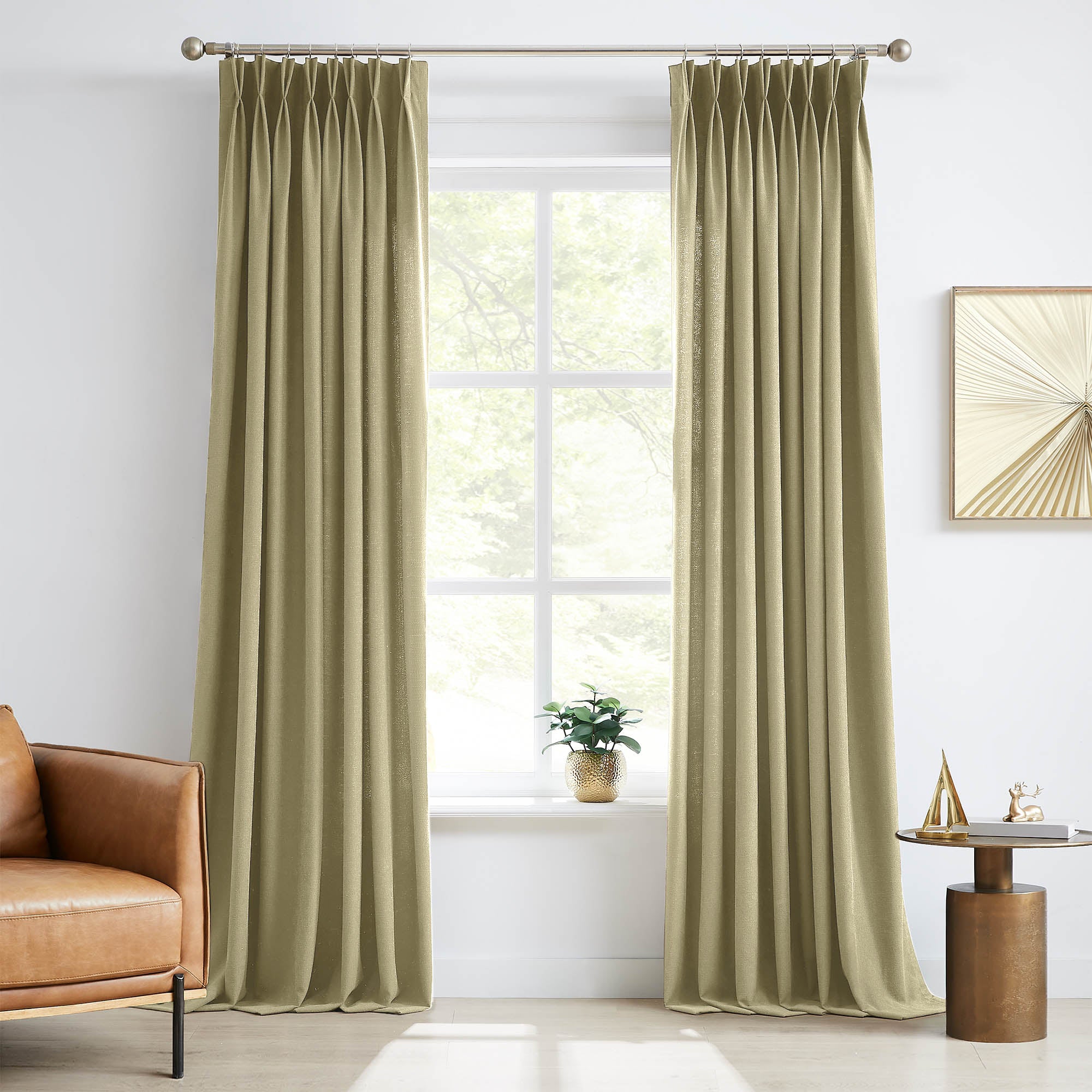 Elvonaeoly Cross Linen Texture Curtains