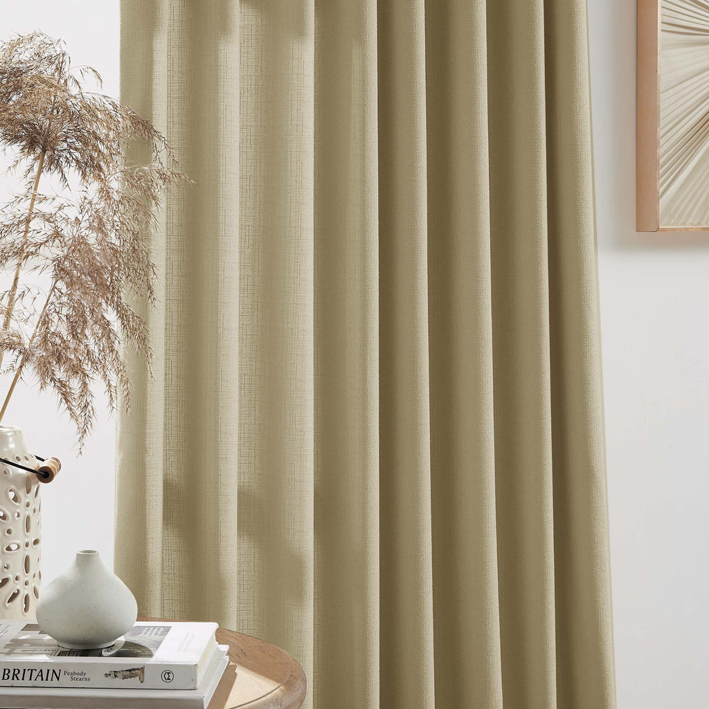 Elvonaeoly Cross Linen Texture Curtains