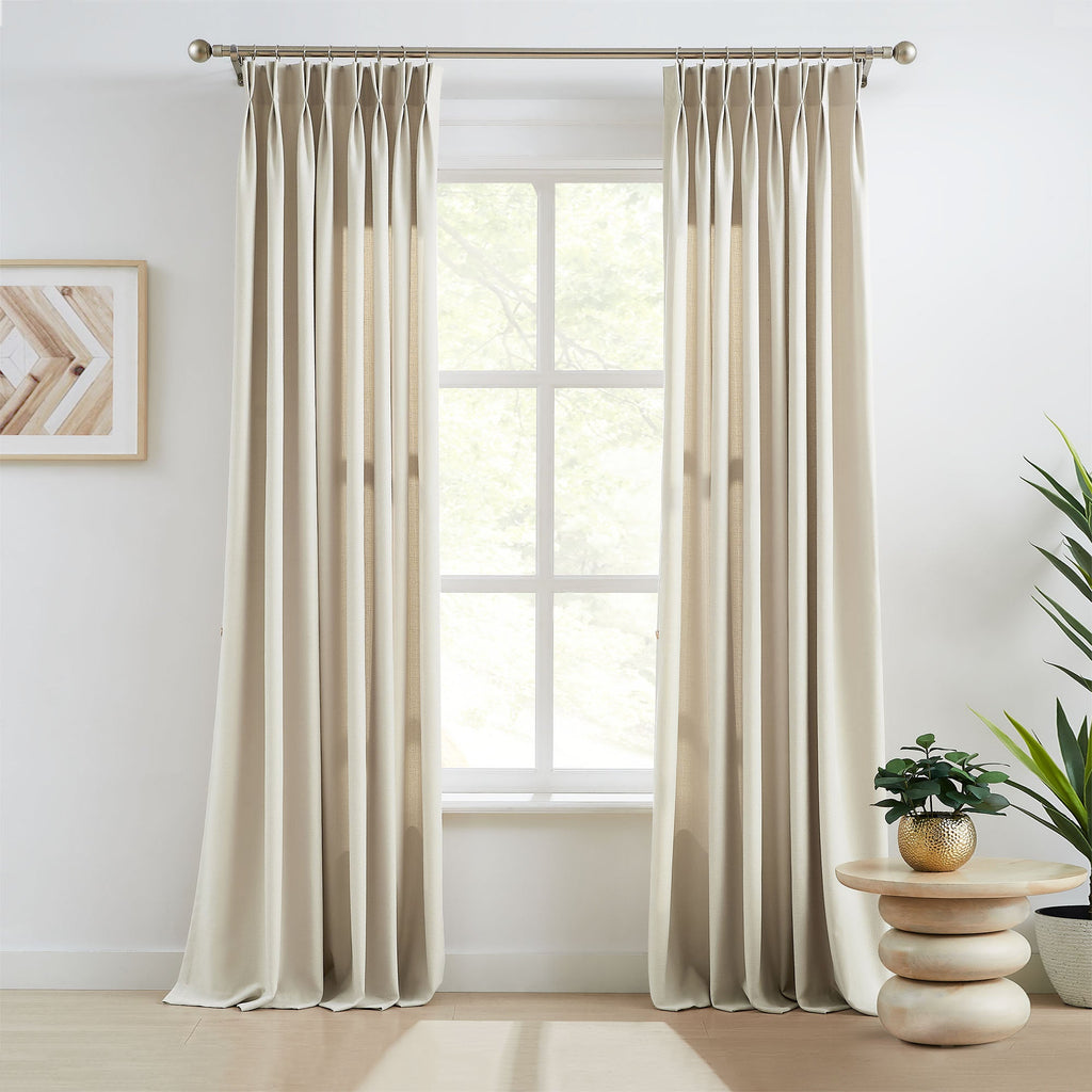 Elvonaeoly Cross Linen Texture Curtains