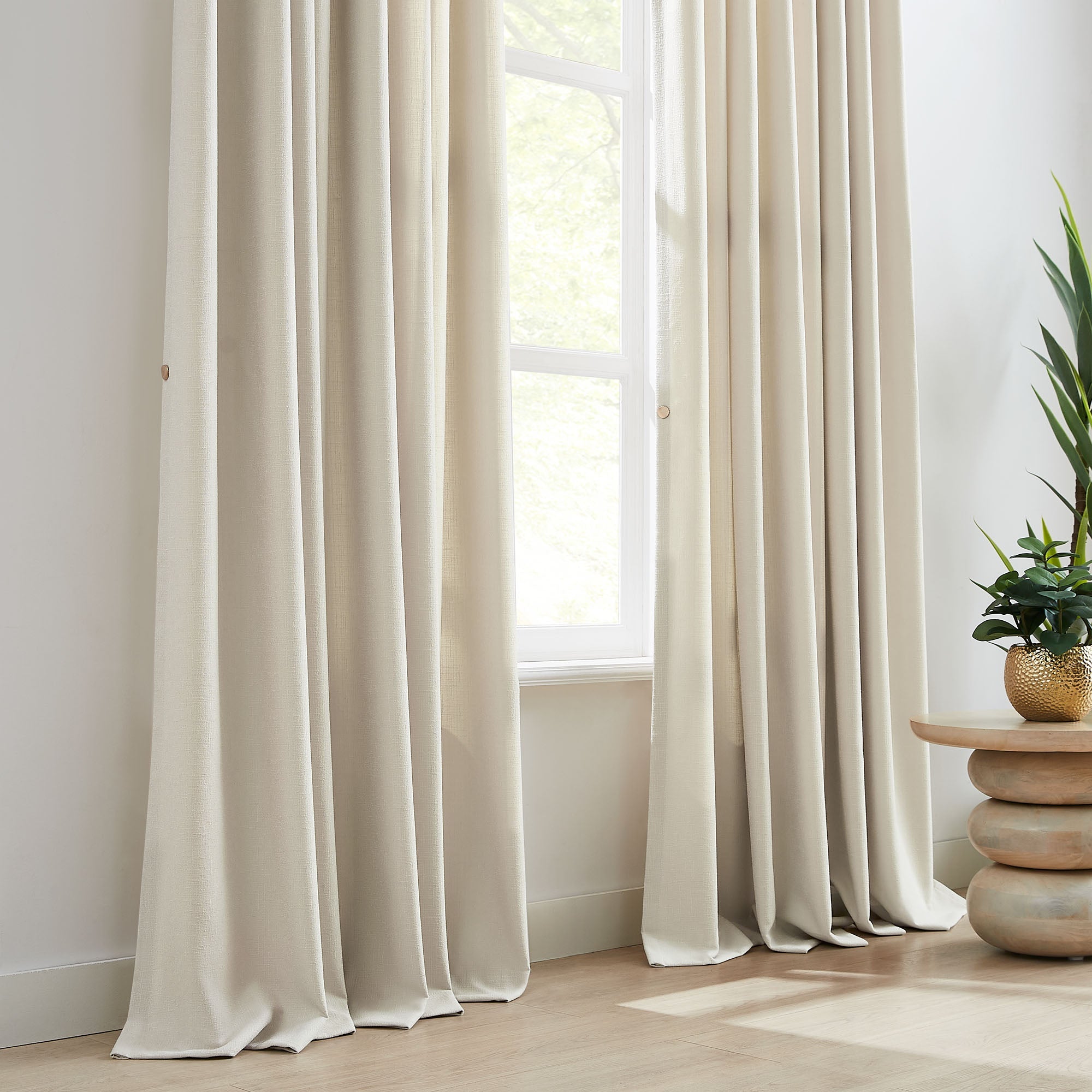 Elvonaeoly Cross Linen Texture Curtains