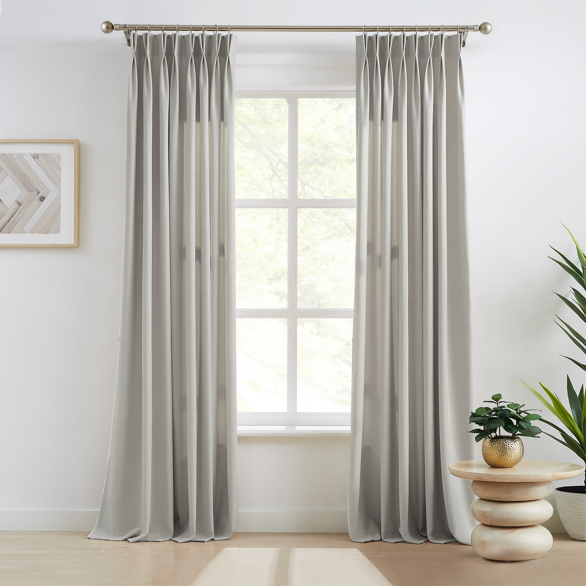 Elvonaeoly Cross Linen Texture Curtains
