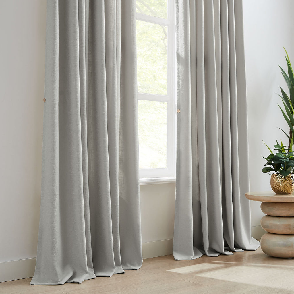 Elvonaeoly Cross Linen Texture Curtains