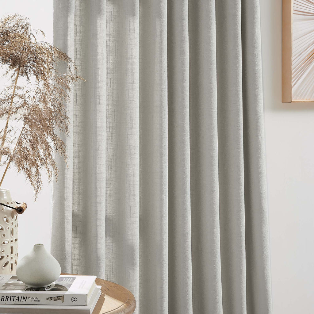 Elvonaeoly Cross Linen Texture Curtains
