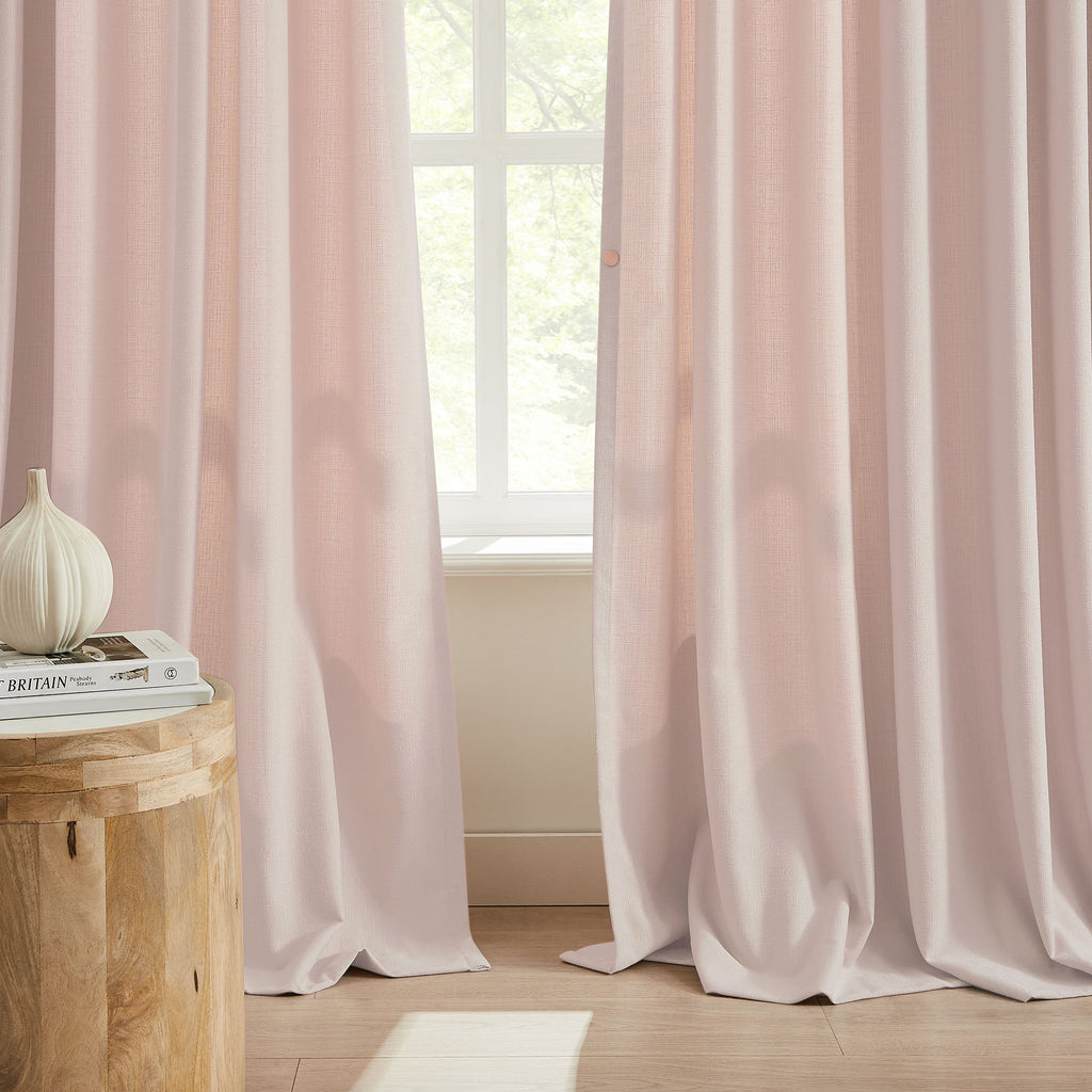 Elvonaeoly Cross Linen Texture Curtains