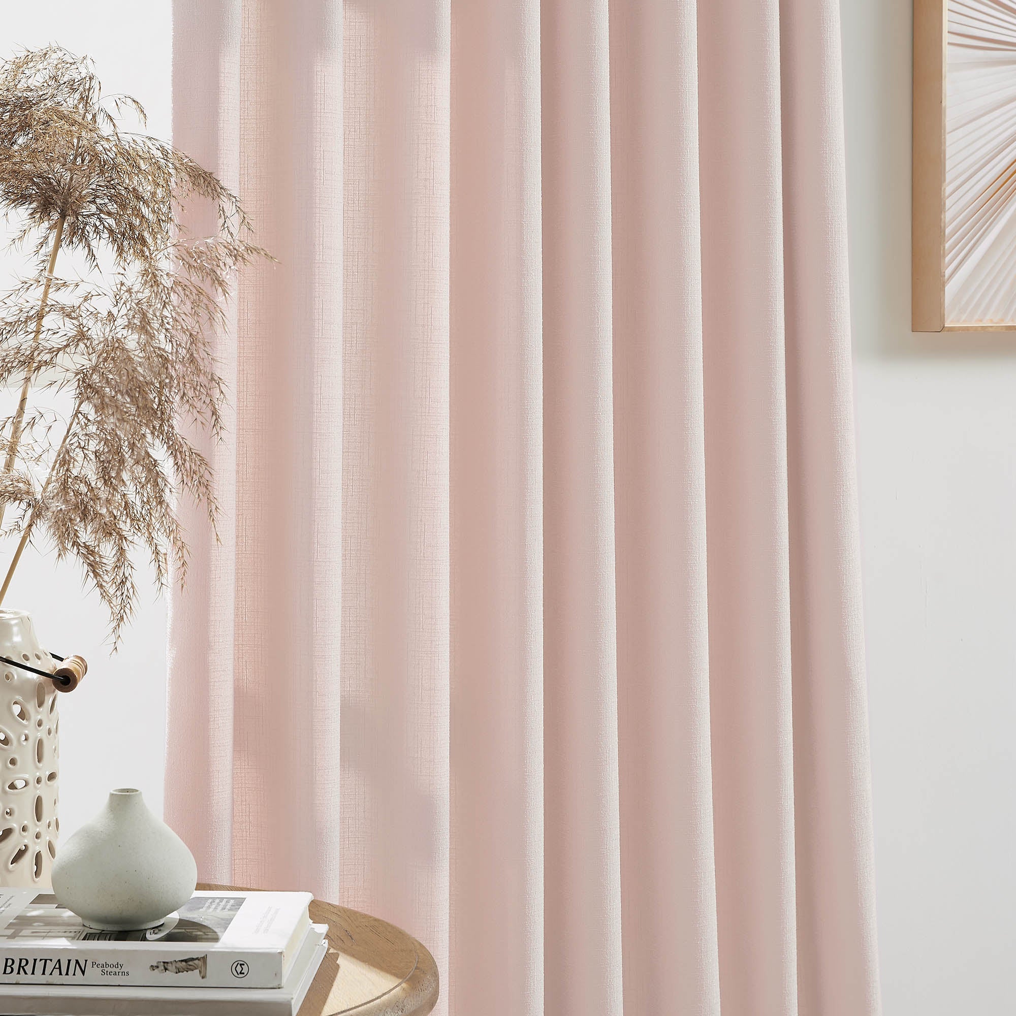 Elvonaeoly Cross Linen Texture Curtains