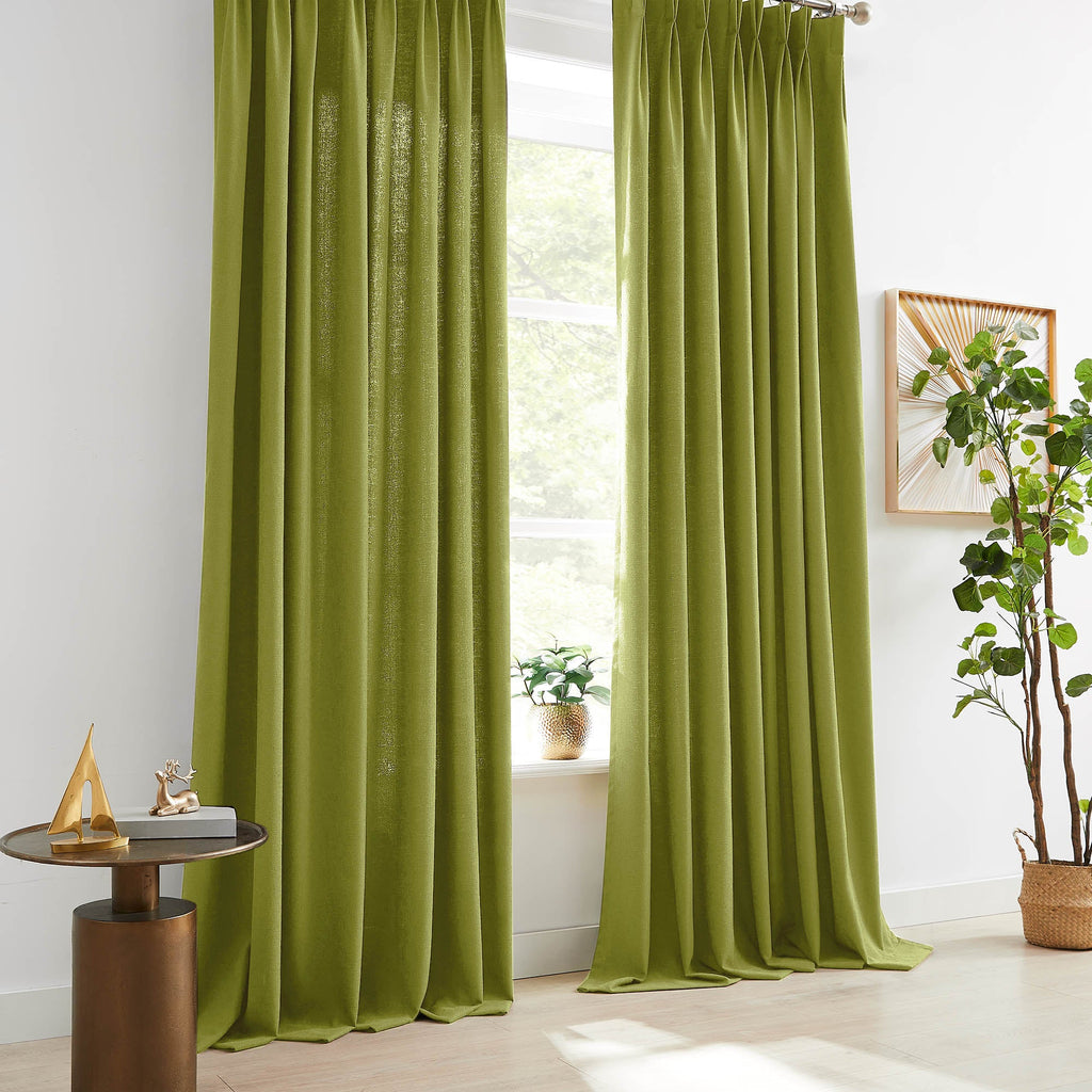Elvonaeoly Cross Linen Texture Curtains