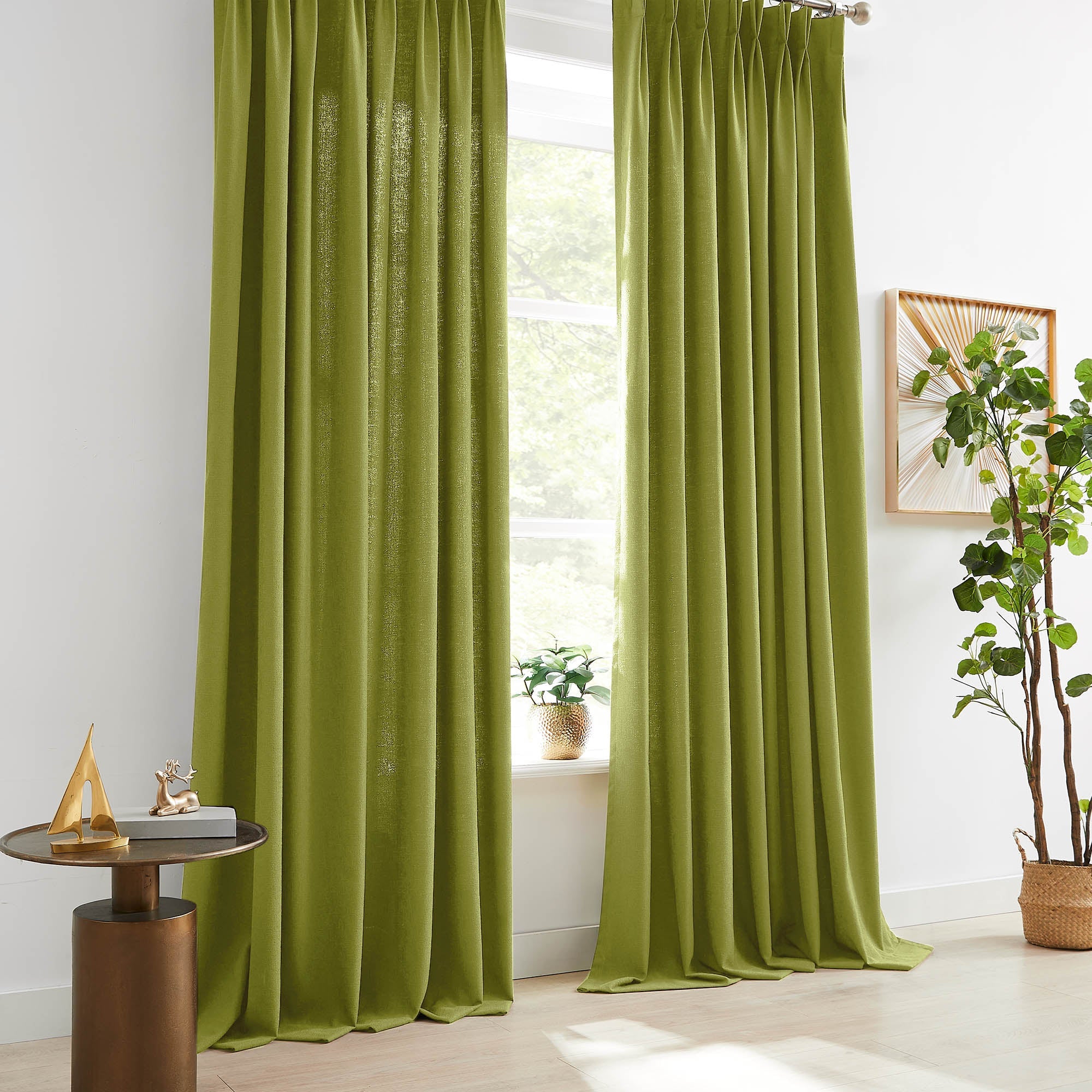 Elvonaeoly Cross Linen Texture Curtains