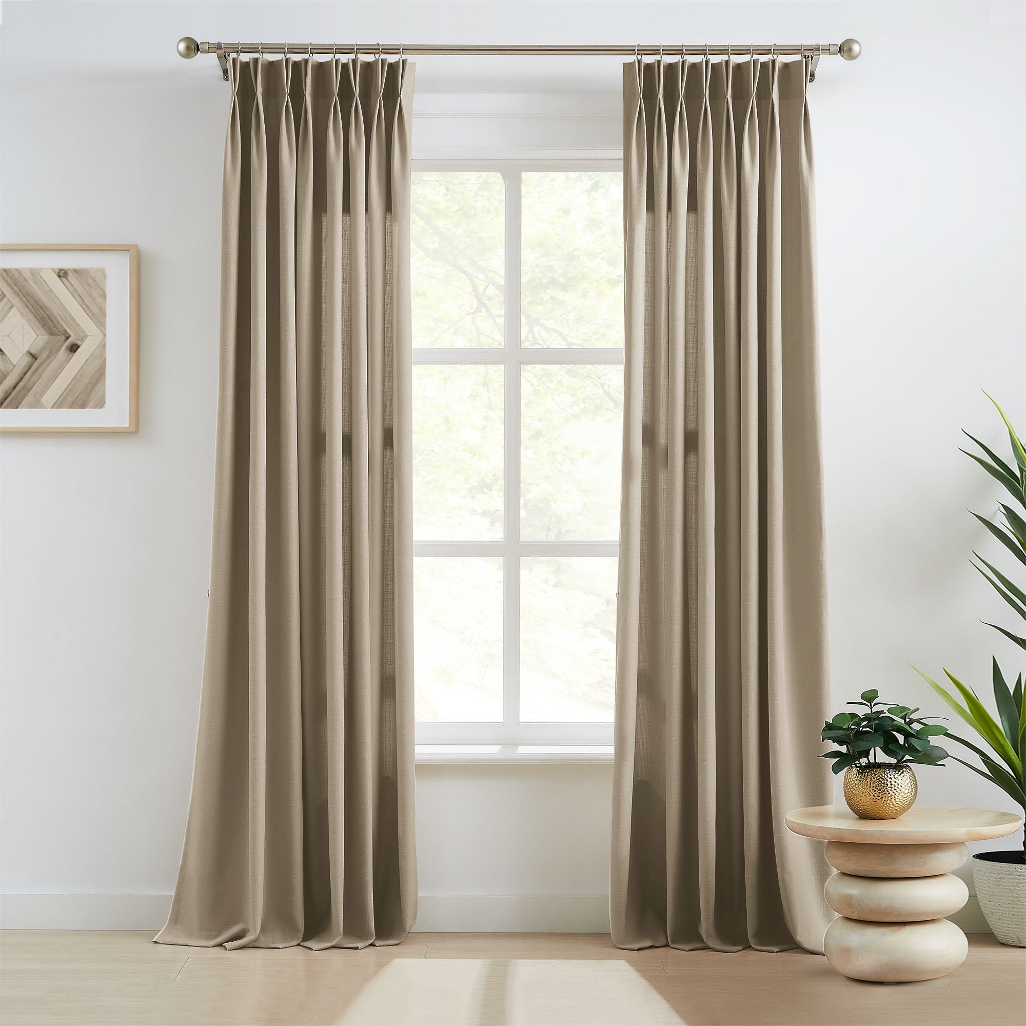 Elvonaeoly Cross Linen Texture Curtains