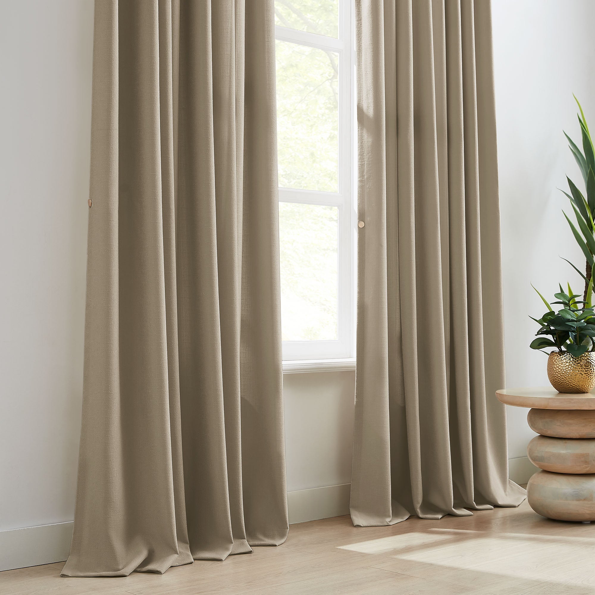 Elvonaeoly Cross Linen Texture Curtains