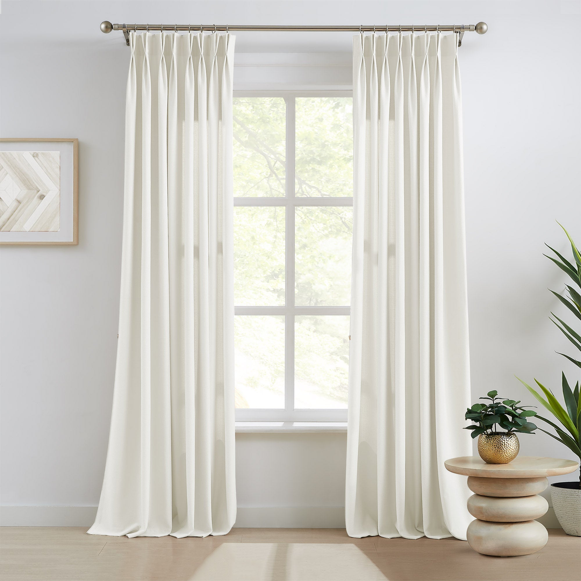 Elvonaeoly Cross Linen Texture Curtains