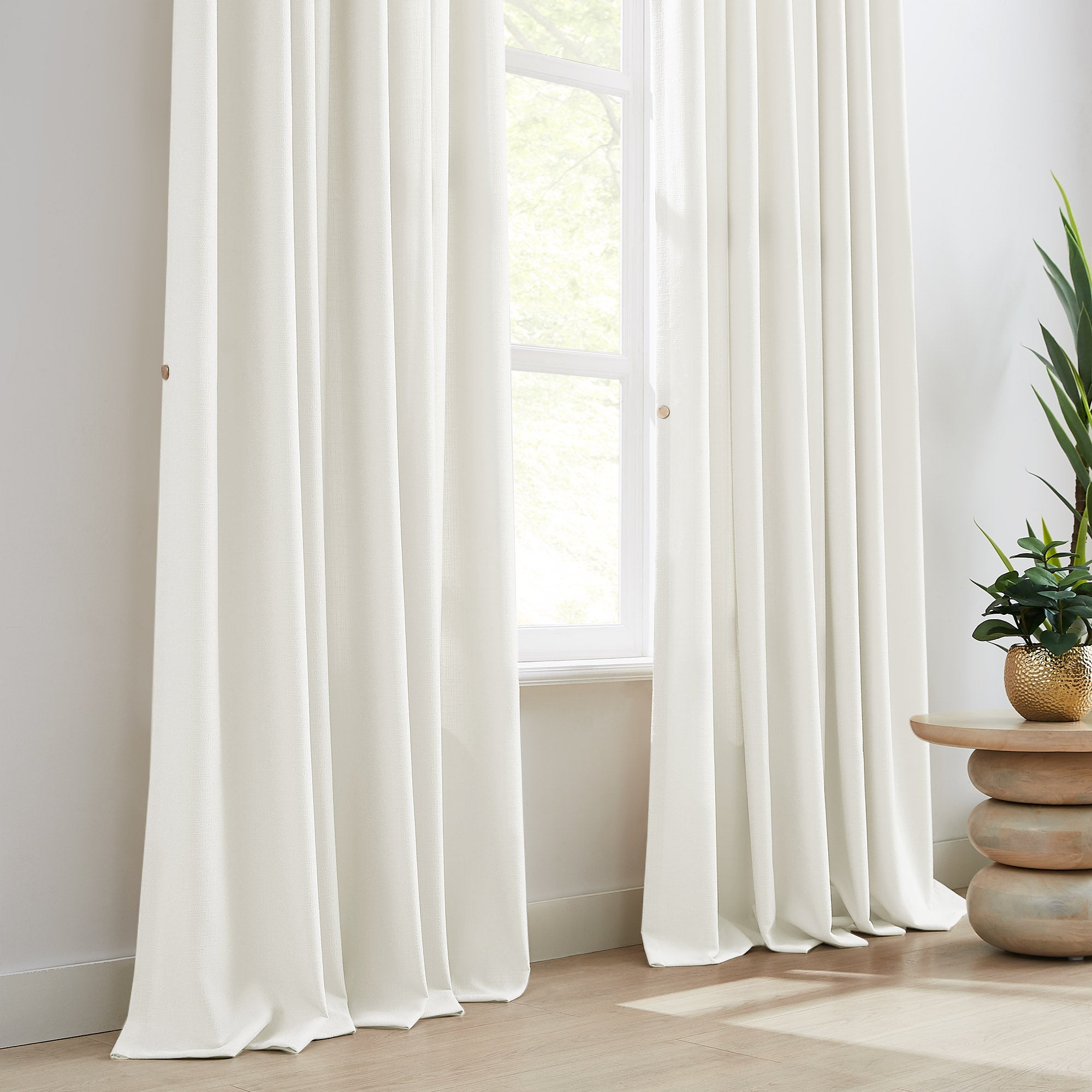 Elvonaeoly Cross Linen Texture Curtains