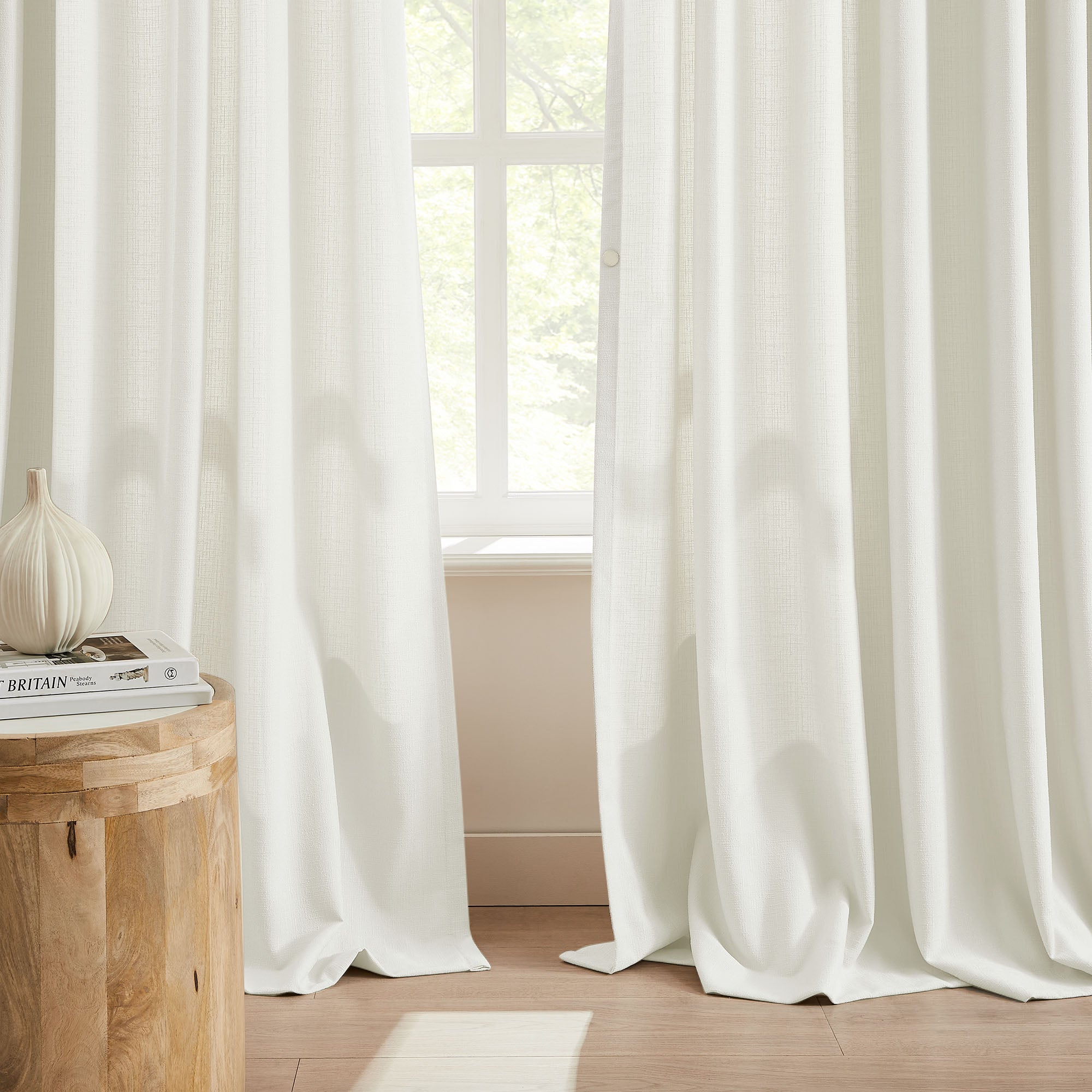 Elvonaeoly Cross Linen Texture Curtains