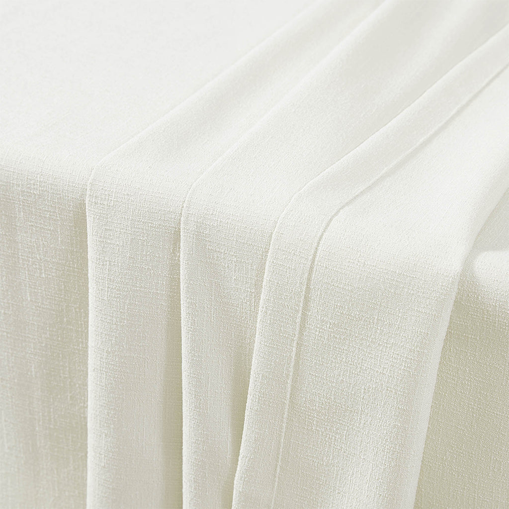 Elvonaeoly Cross Linen Texture Curtains