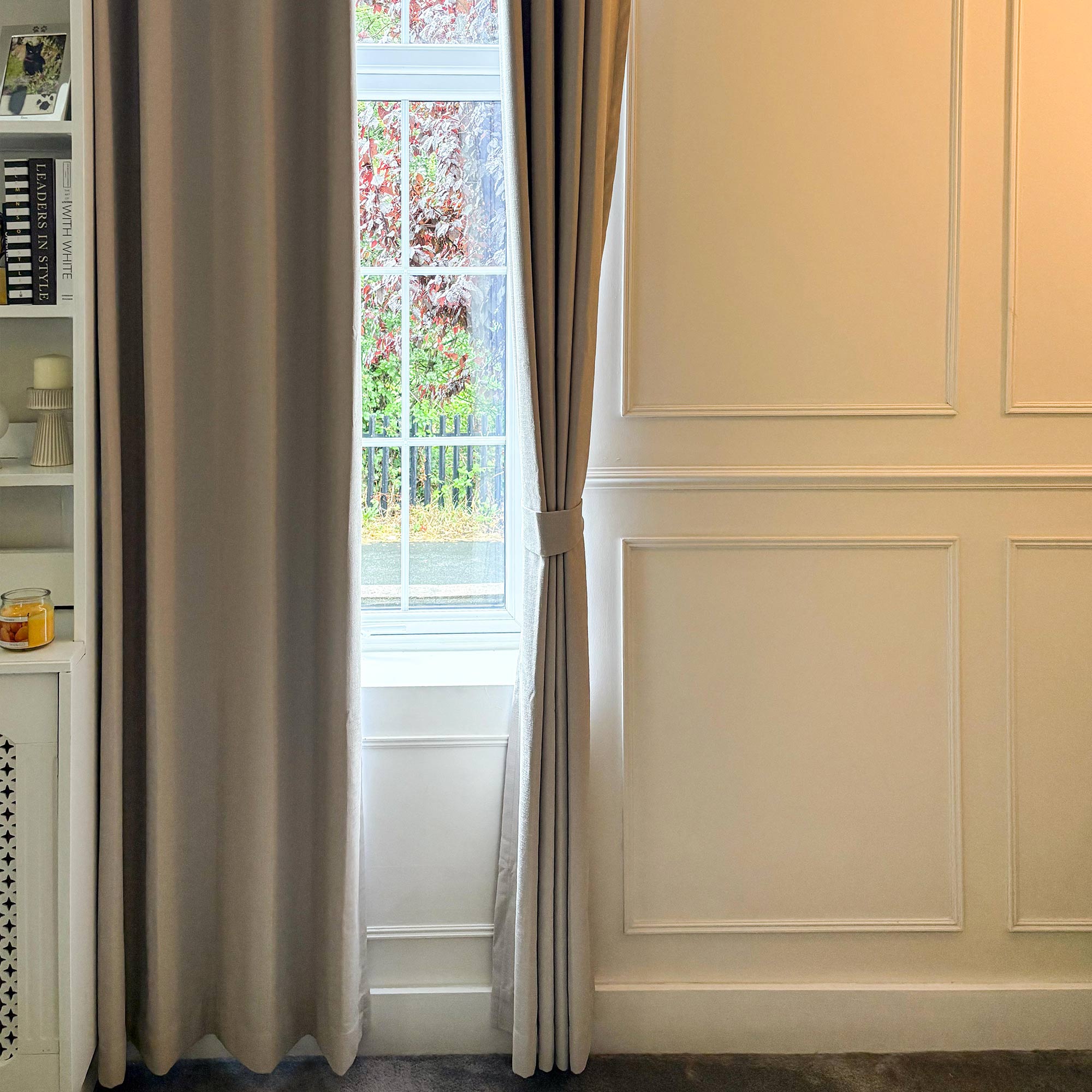 Elvonaeoly Cross Linen Texture Curtains