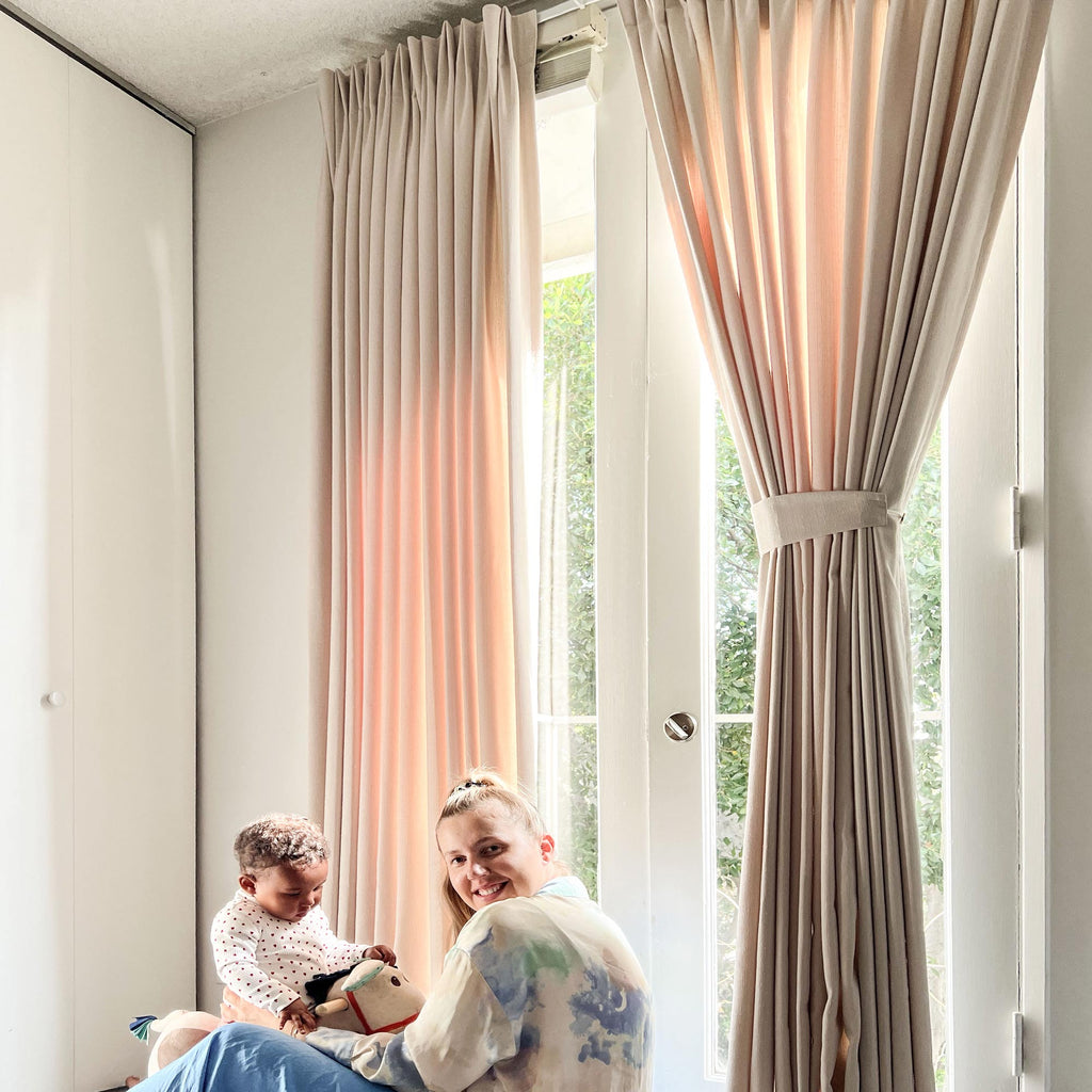 Elvonaeoly Cross Linen Texture Curtains