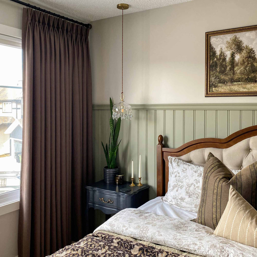 Elvonaeoly Cross Linen Texture Curtains