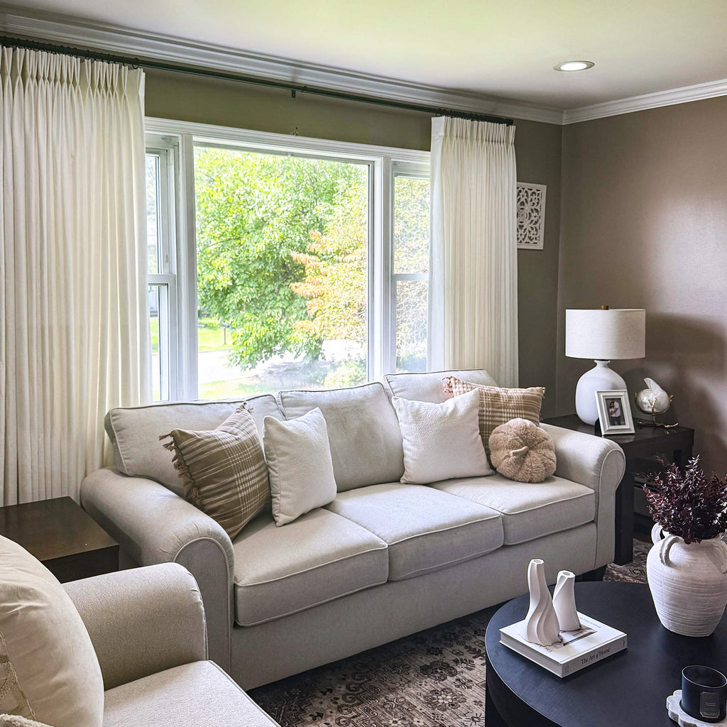 Elvonaeoly Cross Linen Texture Curtains