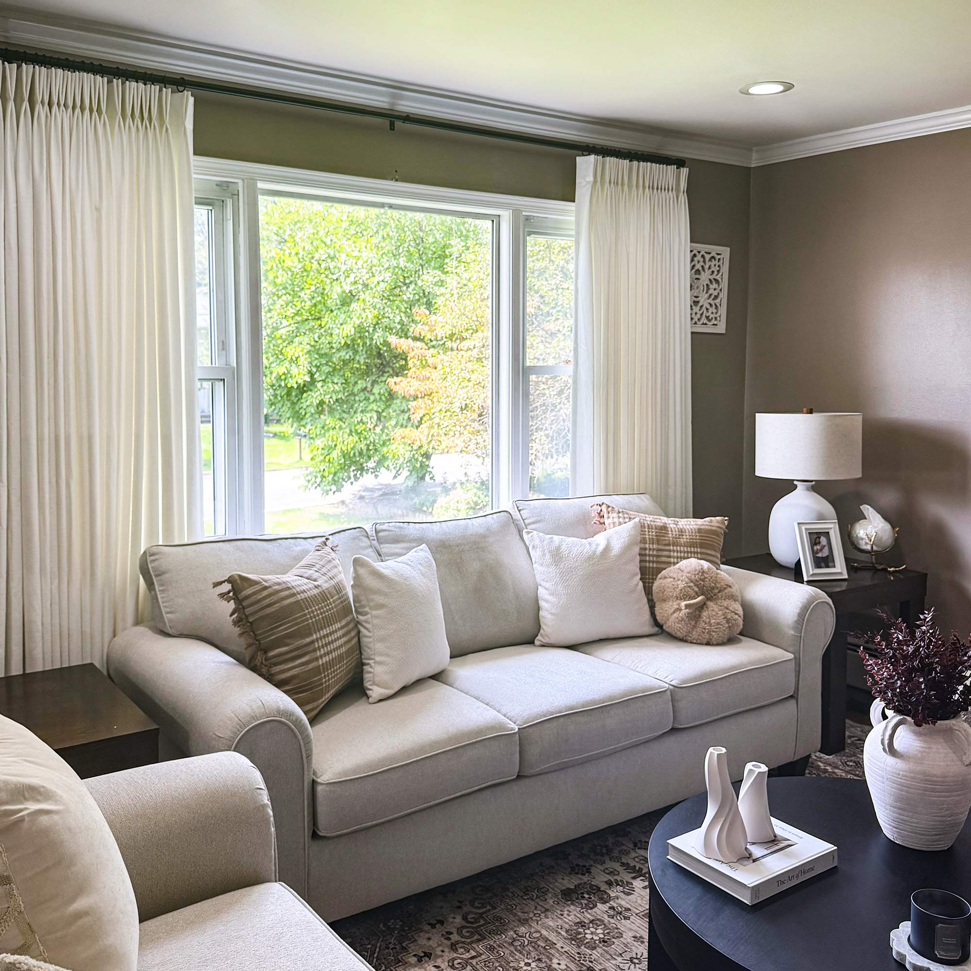 Elvonaeoly Cross Linen Texture Curtains