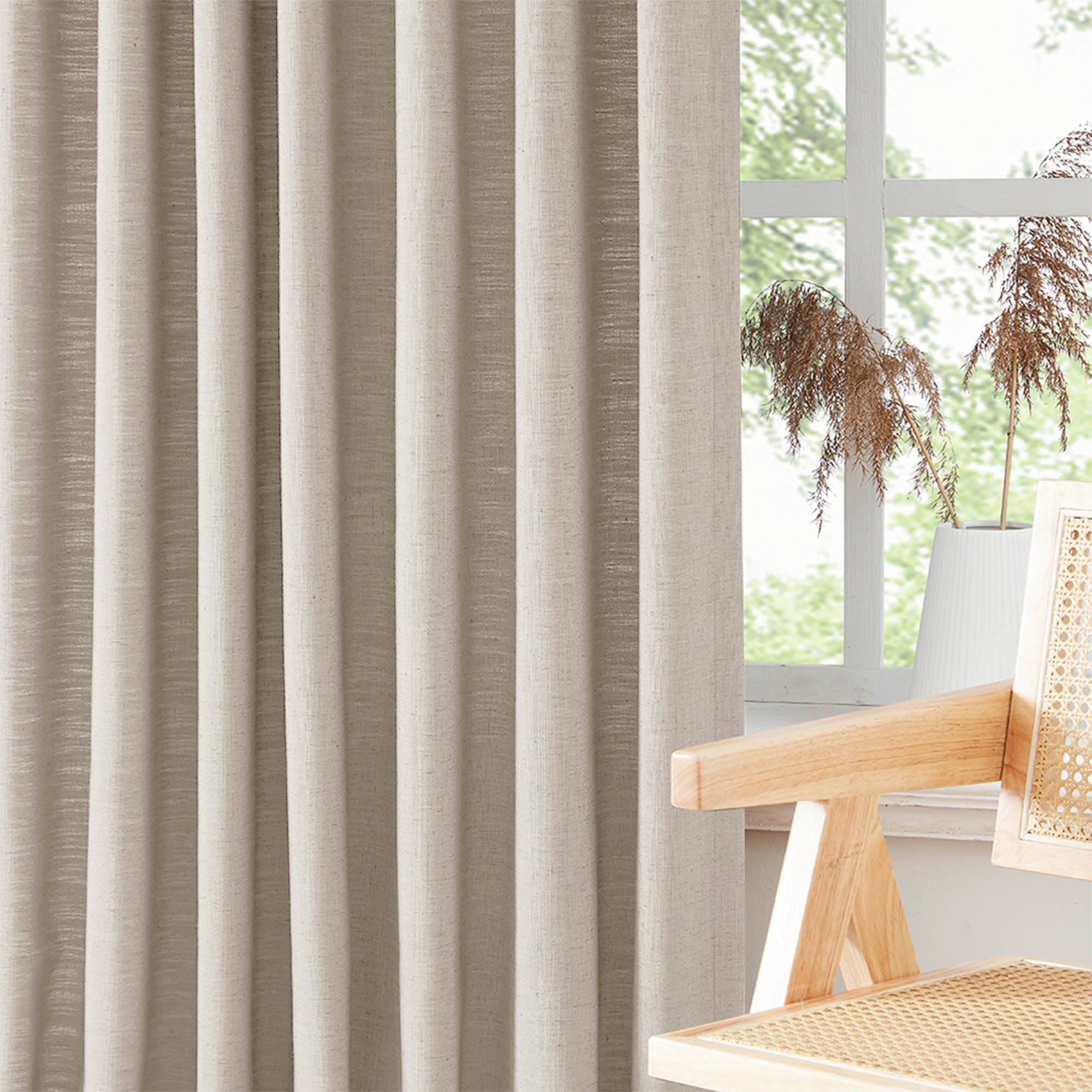 Elvonaeoly Heavyweight Linen Curtains