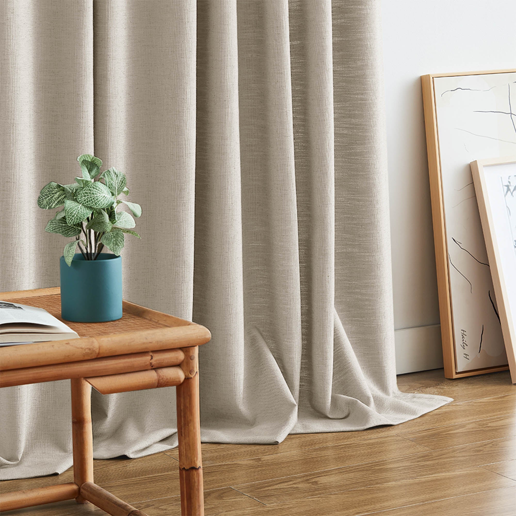 Elvonaeoly Heavyweight Linen Curtains