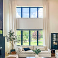 Elvonaeoly Cotton Linen Semi Sheer Curtains